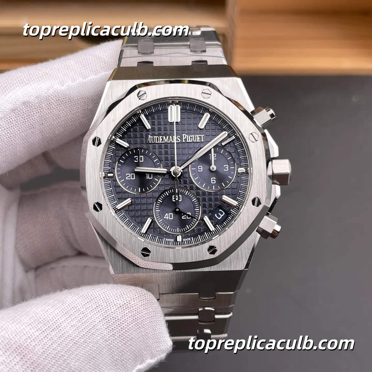 DDS Factory Audemars Piguet Royal Oak Chronograph 41MM 26240ST.OO.1320ST.05 Blue “Grande Tapisserie” Dial Super Clone Watch with 4401 11 Clone Movement