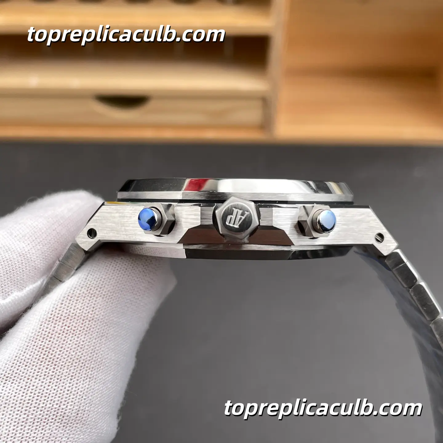 DDS Factory Audemars Piguet Royal Oak Chronograph 41MM 26240ST.OO.1320ST.05 Blue “Grande Tapisserie” Dial Super Clone Watch with 4401 1:1 Clone Movement - Image 5