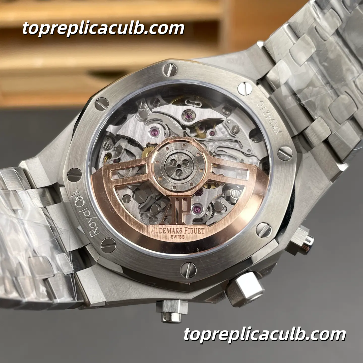DDS Factory Audemars Piguet Royal Oak Chronograph 41MM 26240ST.OO.1320ST.05 Blue “Grande Tapisserie” Dial Super Clone Watch with 4401 1:1 Clone Movement - Image 9