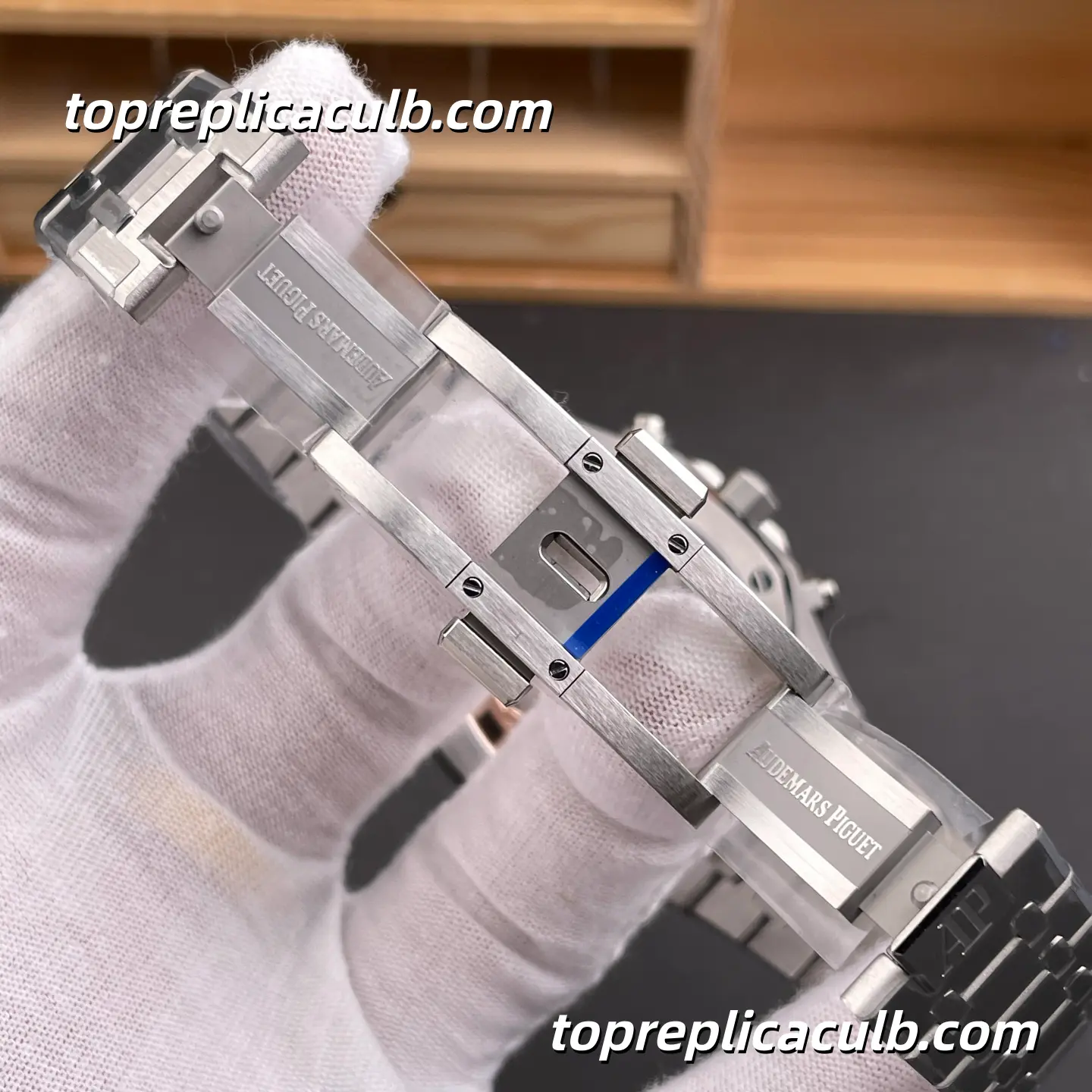 DDS Factory Audemars Piguet Royal Oak Chronograph 41MM 26240ST.OO.1320ST.06 Black “Grande Tapisserie” Dial Stainless Steel Bracelet Super Clone Watch with 4401 1:1 Replica Movement - Image 8