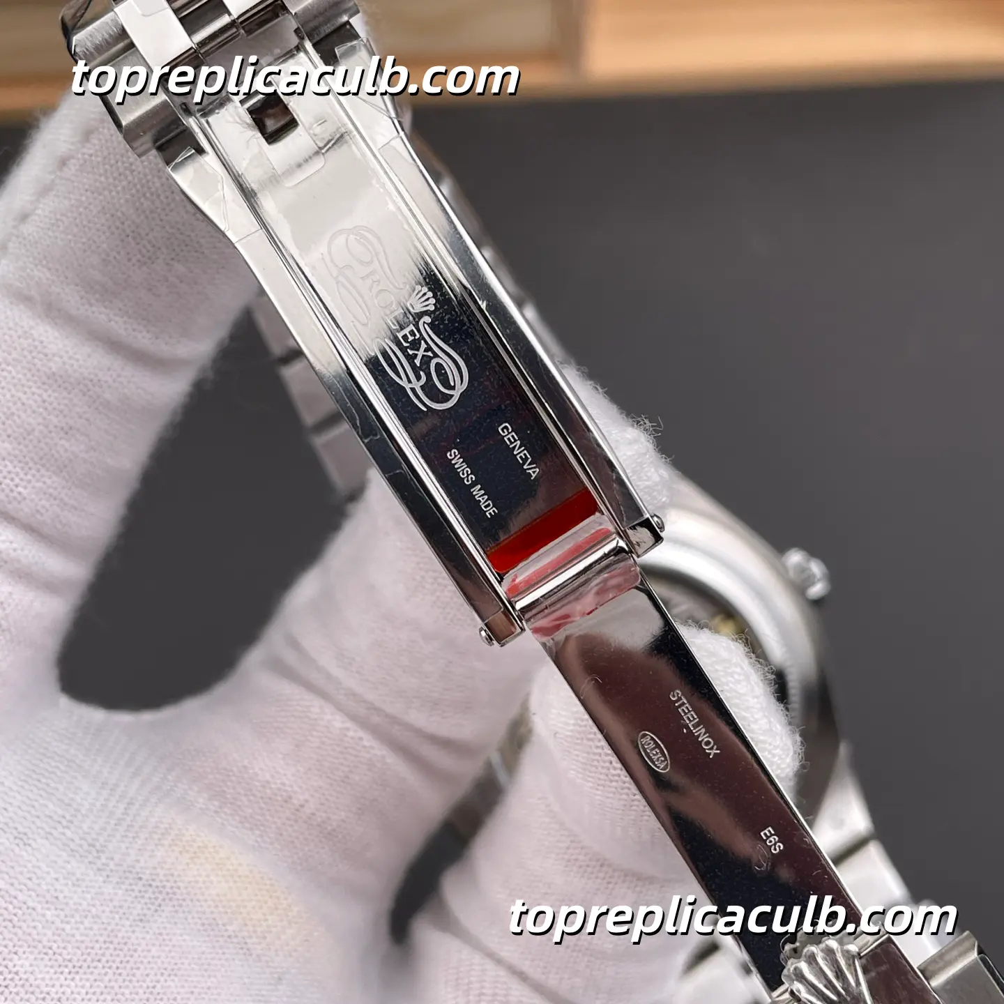 ES Factory Rolex Land-Dweller 127336-0001 40MM Ice Blue Honeycomb Dial Fluted Bezel Platinum Super Clone Watch with 7135 Movement - Image 7
