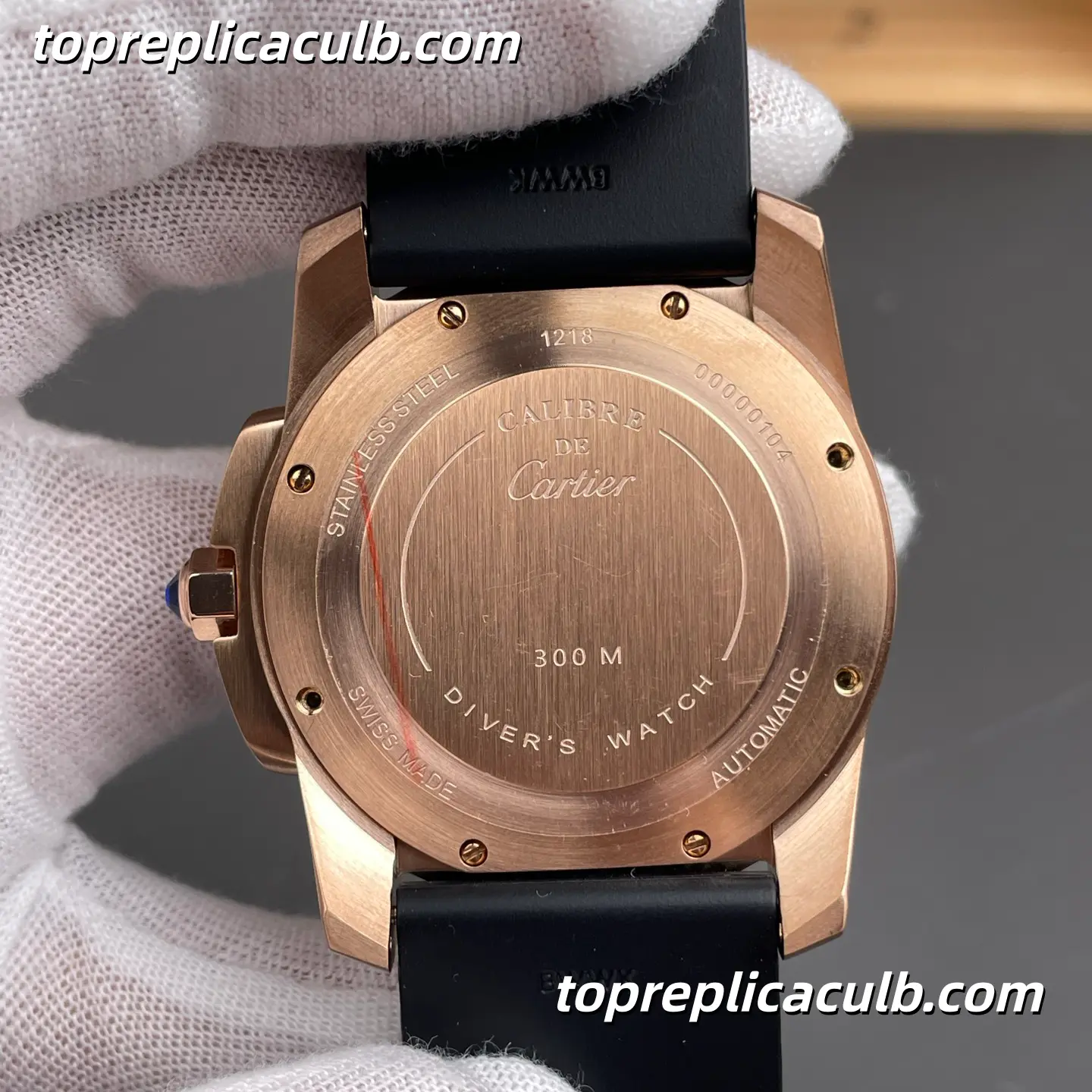 F5 Factory Cartier Calibre de Cartier Diver Super Clone Watch 42MM Black Dial W7100052 - Image 9