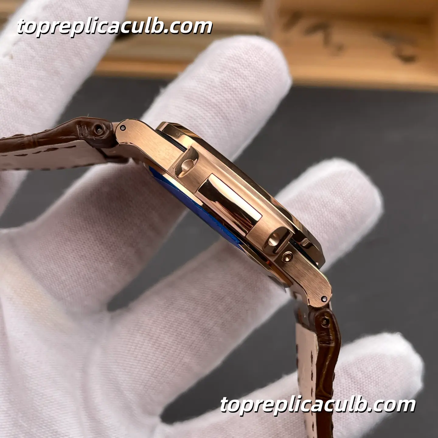 GR Factory Patek Philippe Nautilus 5724R-001 Super Clone Watch 40mm Rose Gold Case Baguette Diamond Bezel Moonphase Power Reserve Automatic Movement - Image 7