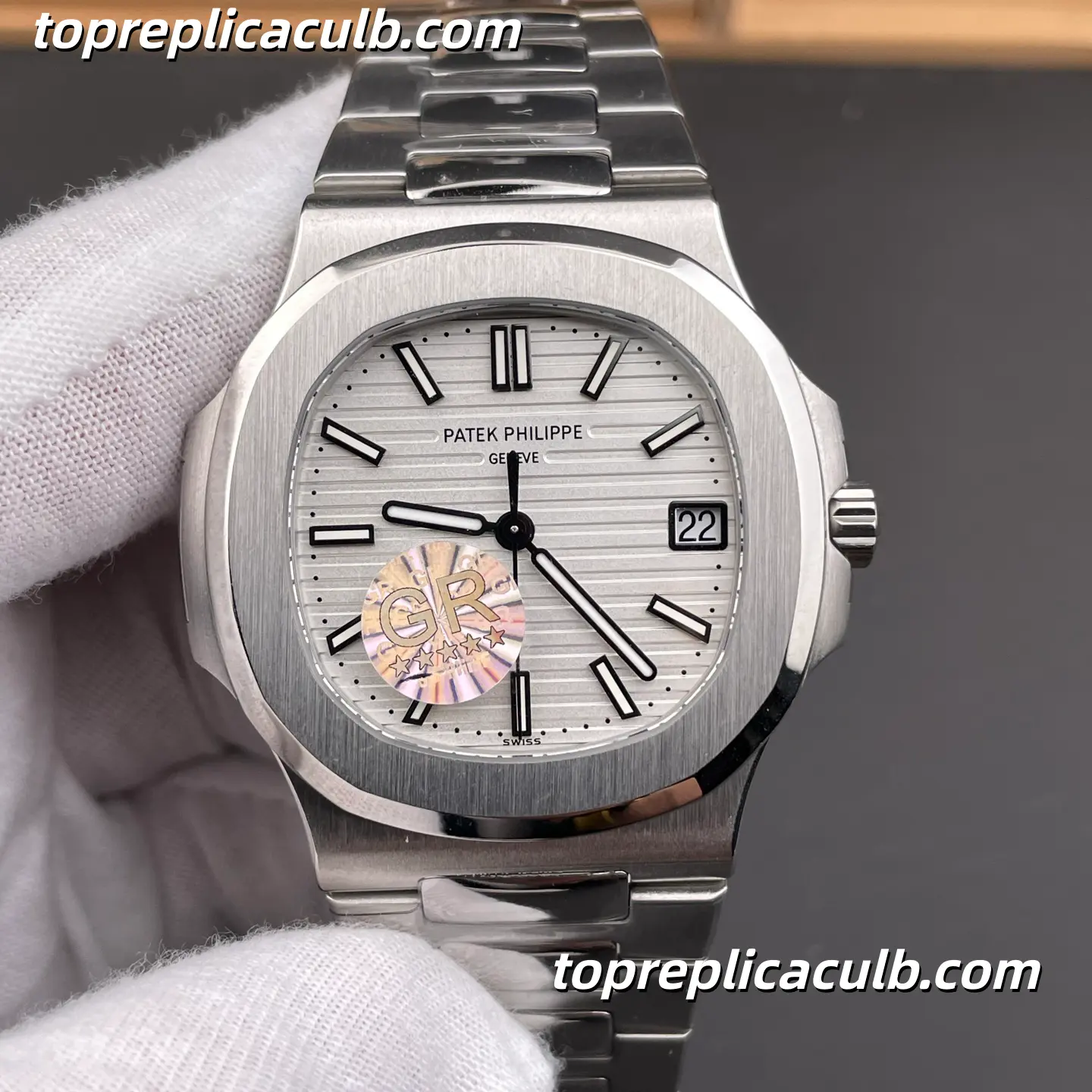 GR Factory Patek Philippe Nautilus Series 5711/1A-011 Super Clone Watch 40mm White Dial Stainless Steel Case & Bracelet Automatic Movement - Image 3
