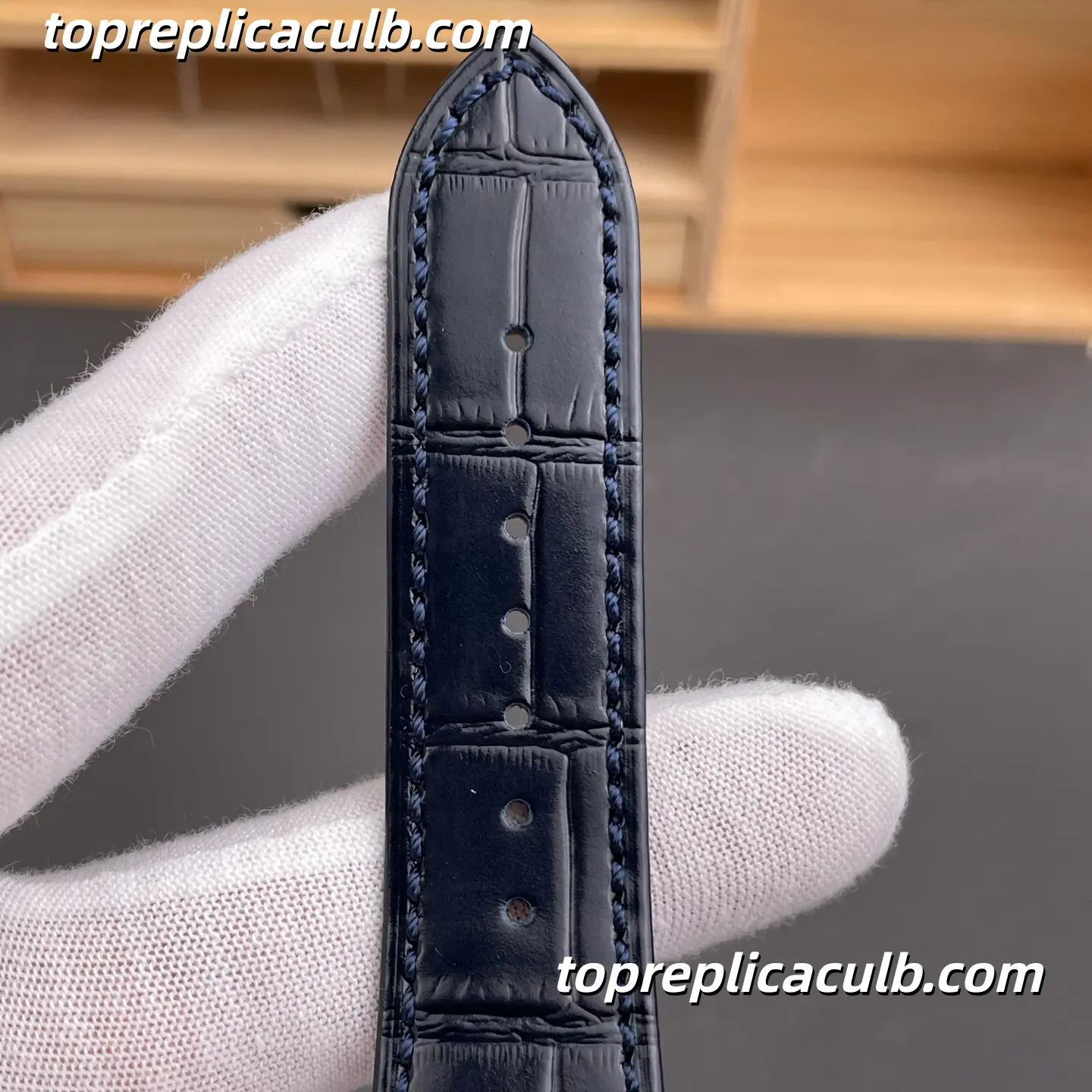 GR Factory Patek Philippe Nautilus Series 5724G-001 Super Clone Watch 40mm Black Dial Diamond Bezel Stainless Steel Case Blue Leather Strap Integrated Automatic Movement - Image 9