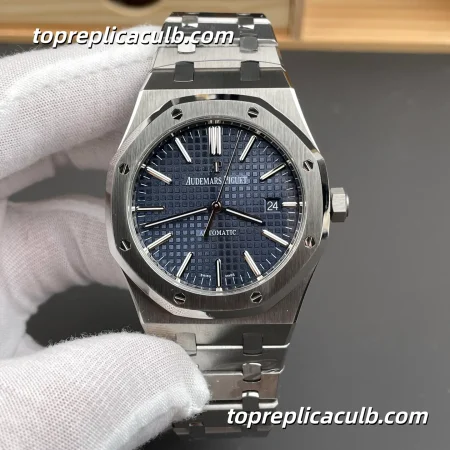 IP Factory Audemars Piguet Royal Oak 15400ST.OO.1220ST.03 41MM Blue “Grande Tapisserie” Dial Stainless Steel Bracelet Super Clone Watch