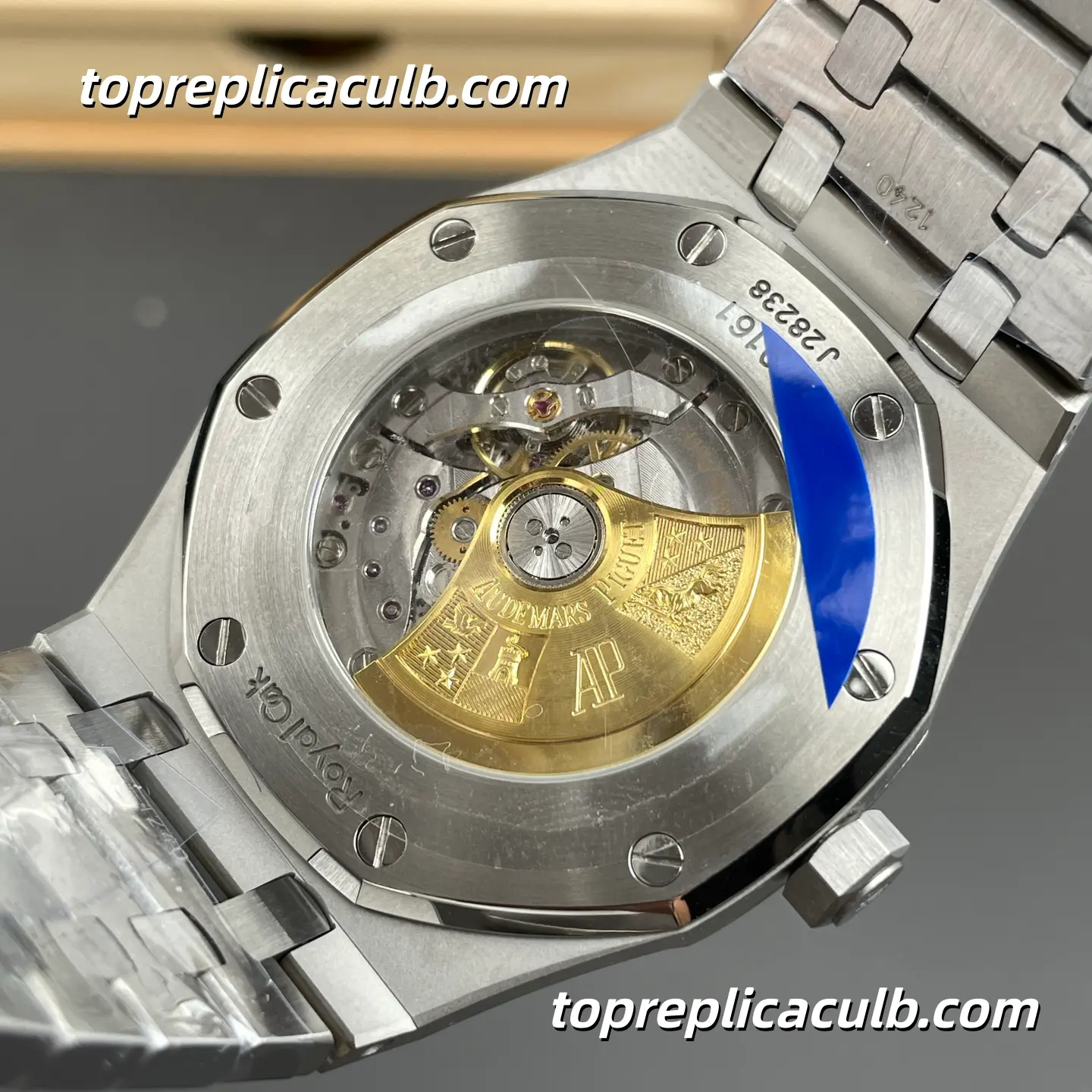 IP Factory Audemars Piguet Royal Oak 15400ST.OO.1220ST.03 41MM Blue “Grande Tapisserie” Dial Stainless Steel Bracelet Super Clone Watch with 3120 Movement - Image 9