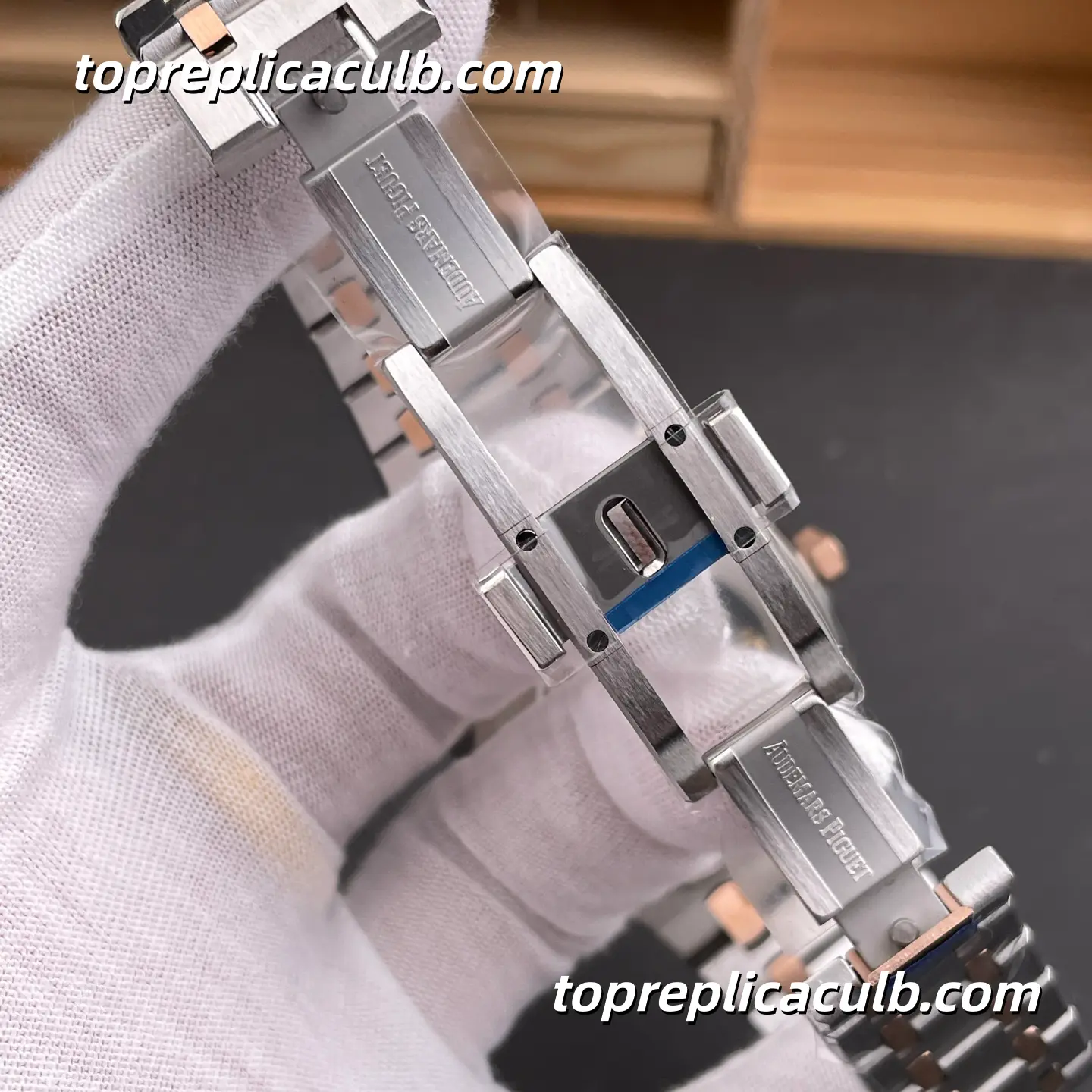 IP Factory Audemars Piguet Royal Oak 41MM 15400SR.OO.1220SR.01 Silver Grande Tapisserie Dial Two-Tone Stainless Steel & Rose Gold Bracelet Super Clone Watch with 3120 1:1 Automatic Movement - Image 7