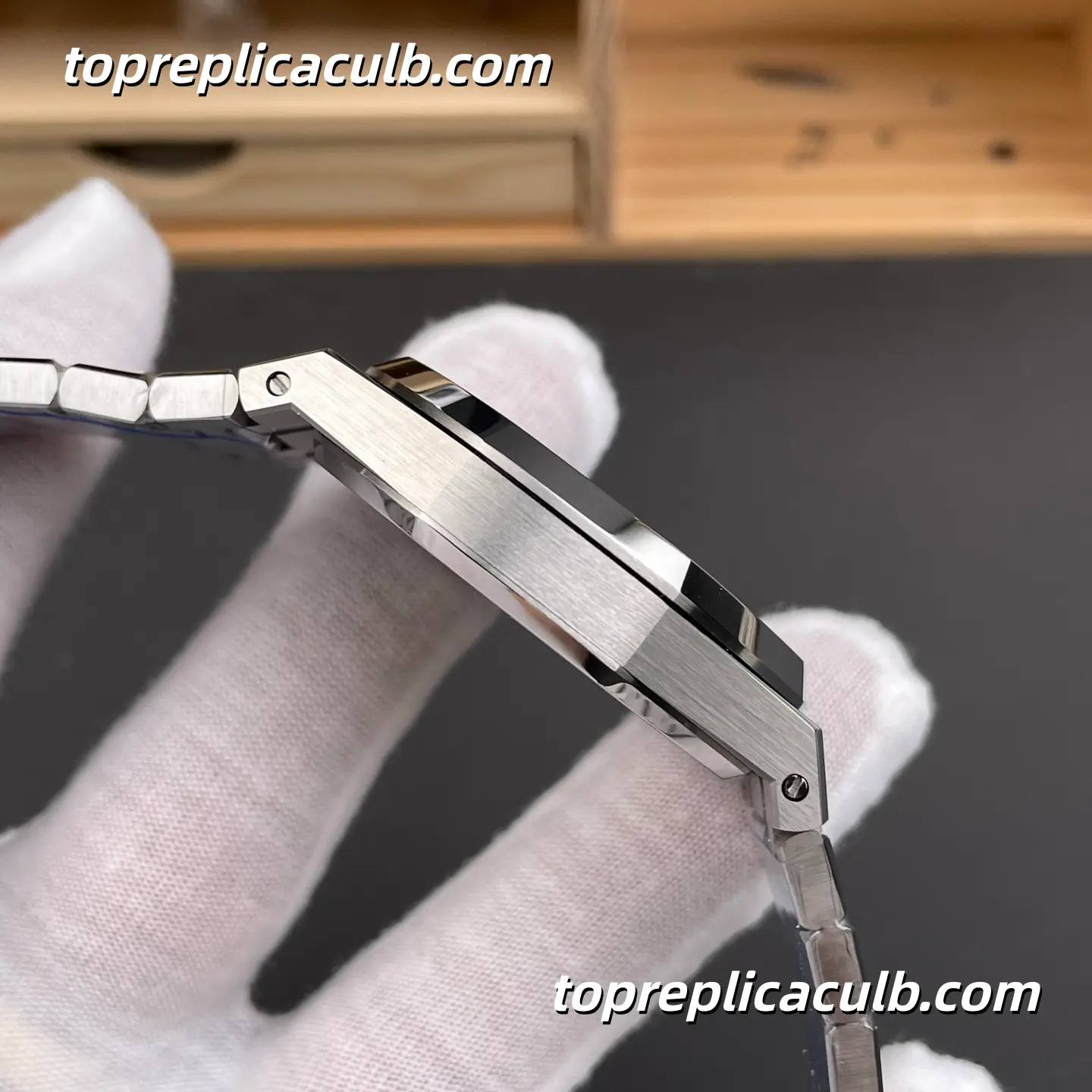IP Factory Audemars Piguet Royal Oak 41MM 15500ST.OO.1220ST.01 Blue Grande Tapisserie Dial Stainless Steel Bracelet Super Clone Watch with 4302 1:1 Automatic Movement - Image 6