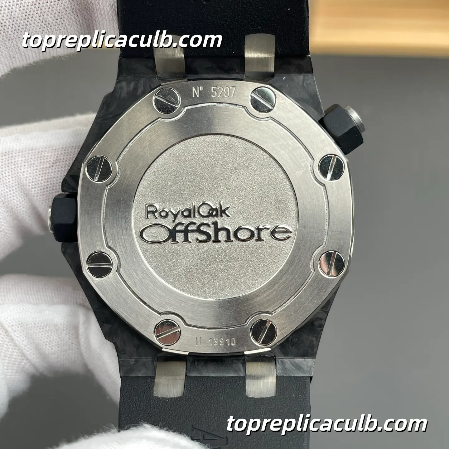 IP Factory Audemars Piguet Royal Oak Offshore Ref.15706AU.OO.A002CA.01 42MM Black Dial Super Clone Watch with Black Rubber Strap and 1:1 Diver Automatic Movement - Image 9