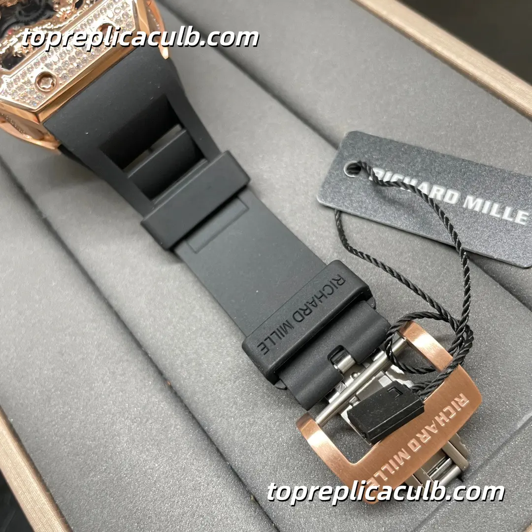 KV Factory Richard Mille RM51-01 Tourbillon Phoenix & Dragon Jackie Chan Edition Rose Gold Diamond Bezel Skeleton Dial Automatic Super Clone Watch - Image 9
