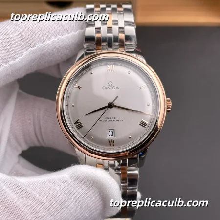 KY Factory Omega De Ville Prestige Ref.434.20.40.20.02.001 40MM Silver Dial Two Tone Stainless Steel Bracelet Super Clone Watch