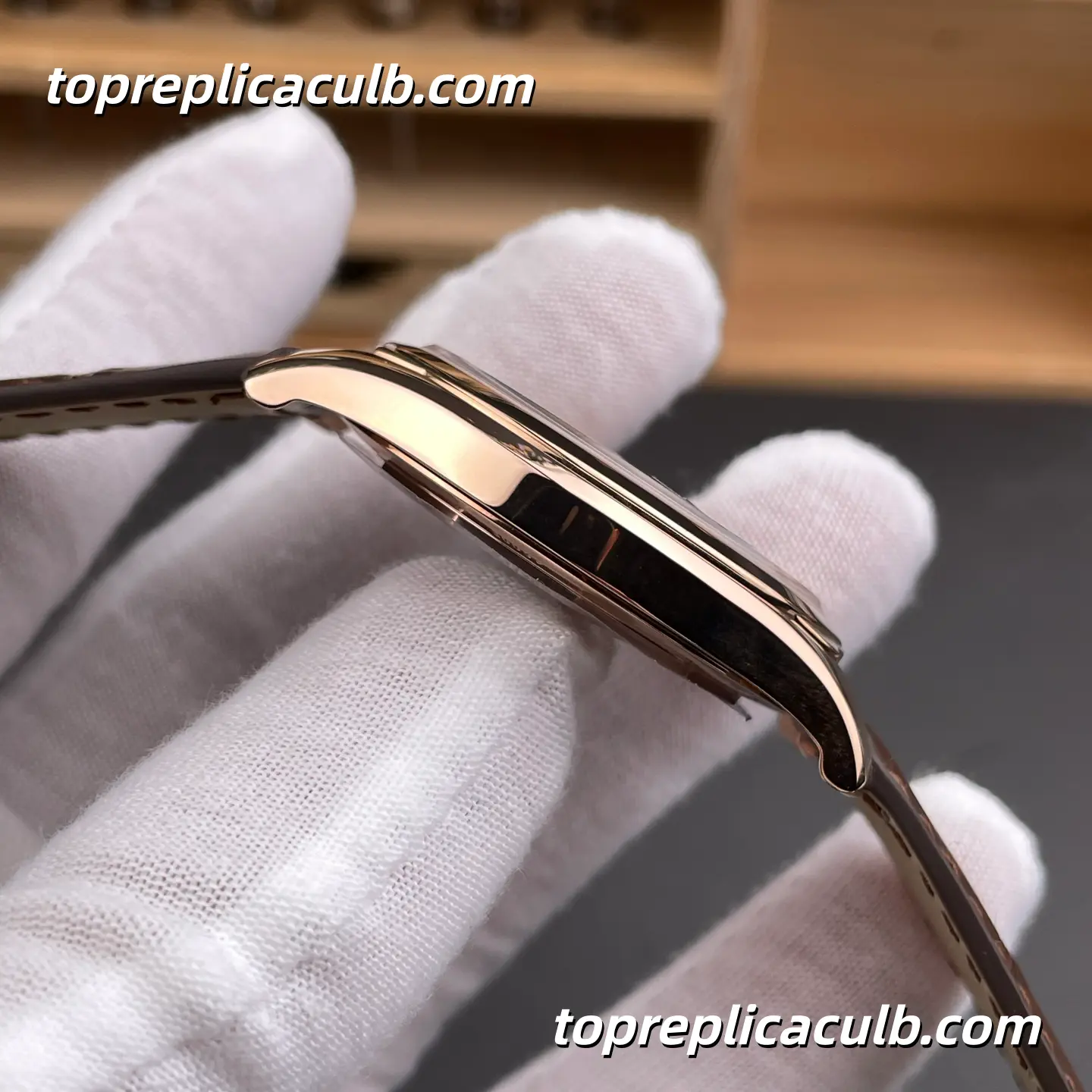 MKS Factory Vacheron Constantin Fiftysix Self-Winding 4600E/000R-B441 Super Clone Watch Rose Gold Silver Dial Brown Leather Strap 1326 Movement - Image 7