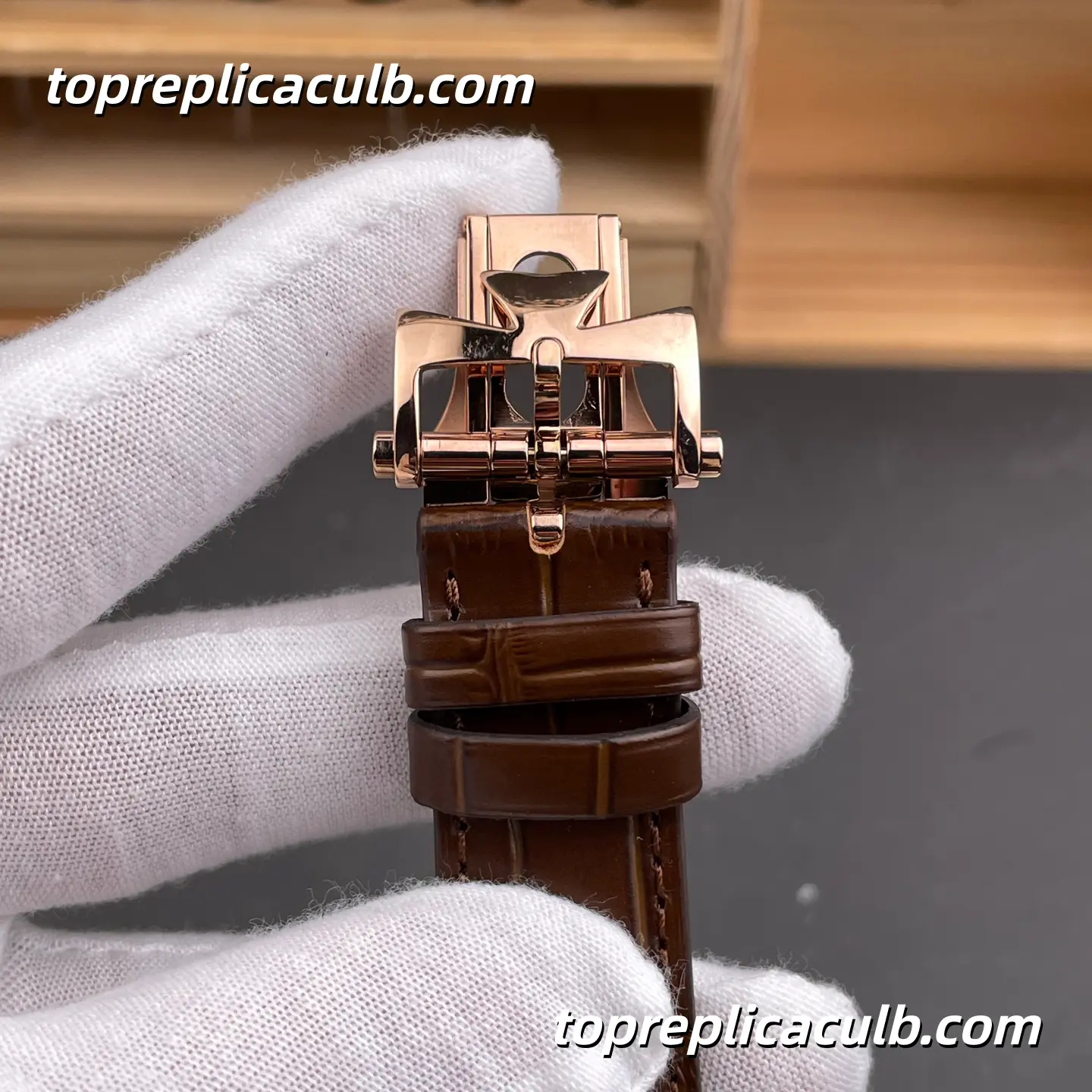 MKS Factory Vacheron Constantin Fiftysix Self-Winding 4600E/000R-B441 Super Clone Watch Rose Gold Silver Dial Brown Leather Strap 1326 Movement - Image 8