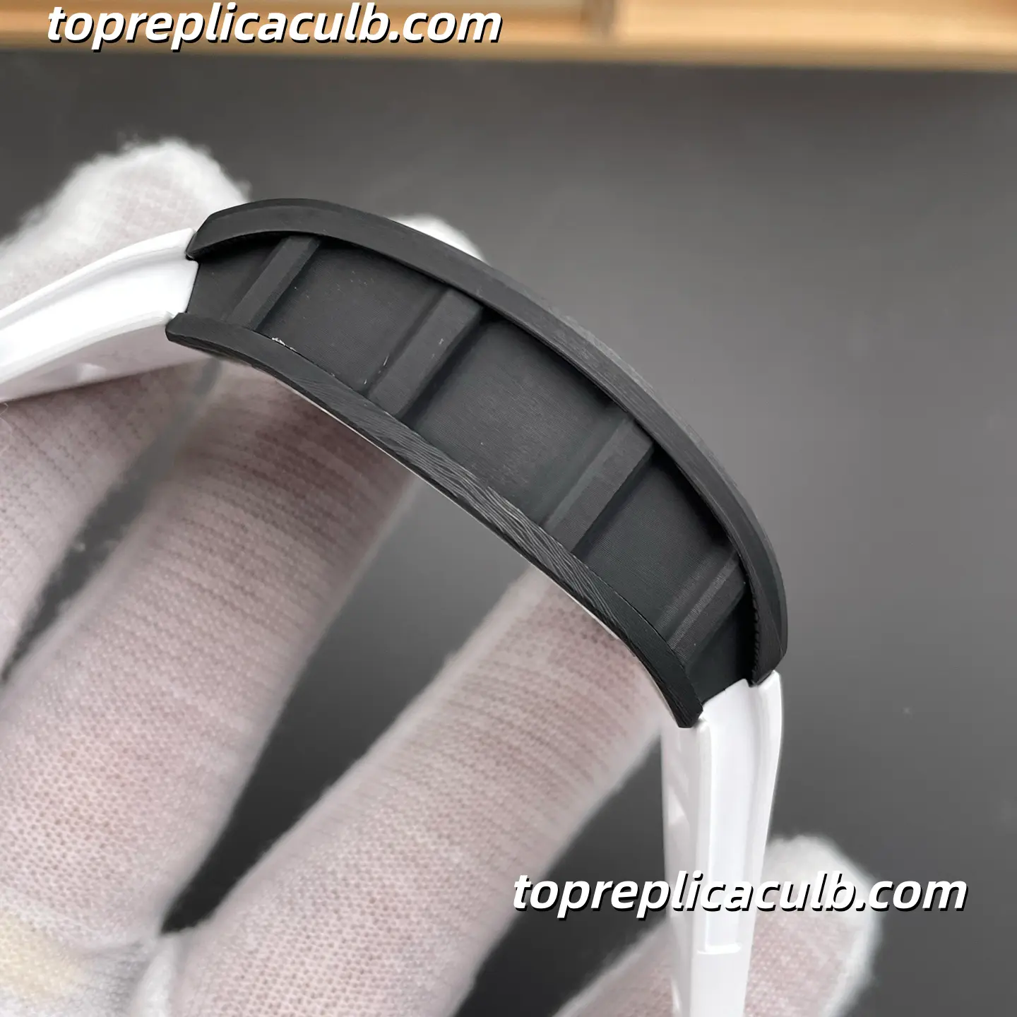 ML Factory Richard Mille RM055 Bubba Watson Abu Dhabi Blue Inner Bezel Carbon Fiber Case 49.9x42.07mm Super Clone Watch 1:1 RMUL2 Integrated Skeleton Movement - Image 8
