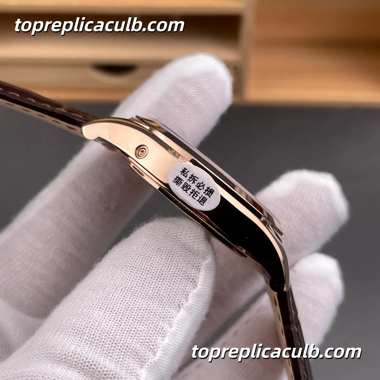 MX Factory Vacheron Constantin Fiftysix Complete Calendar 4000E/000R-B438 Super Clone Watch Rose Gold White Dial Moonphase Leather Strap 2460 QCL/1 Movement - Image 7