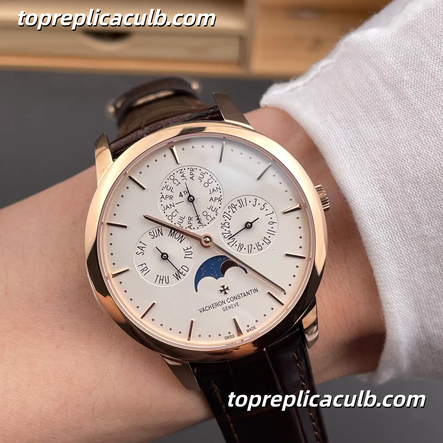MX Factory Vacheron Constantin Patrimony Perpetual Calendar 43175/000R-9687 Super Clone Watch 41mm Moonphase White Dial With 1120 QP/1 Clone Movement - Image 2