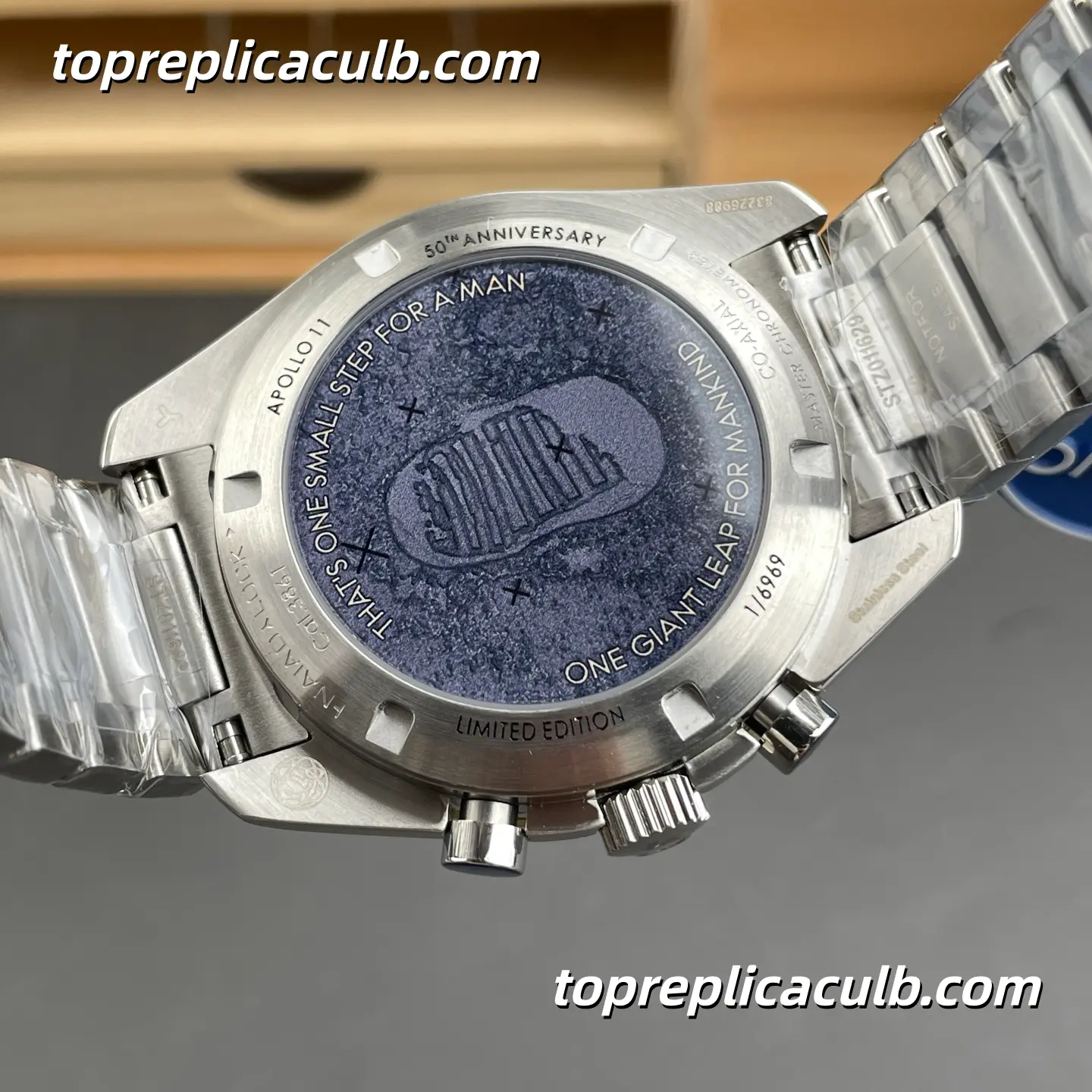 N1 Factory Omega Speedmaster Moonwatch “Apollo 11 50th Anniversary” Ref.310.20.42.50.01.001 42MM Grey Black Dial Black Bezel Super Clone Watch With 1:1 Replica 3861 Movement - Image 9