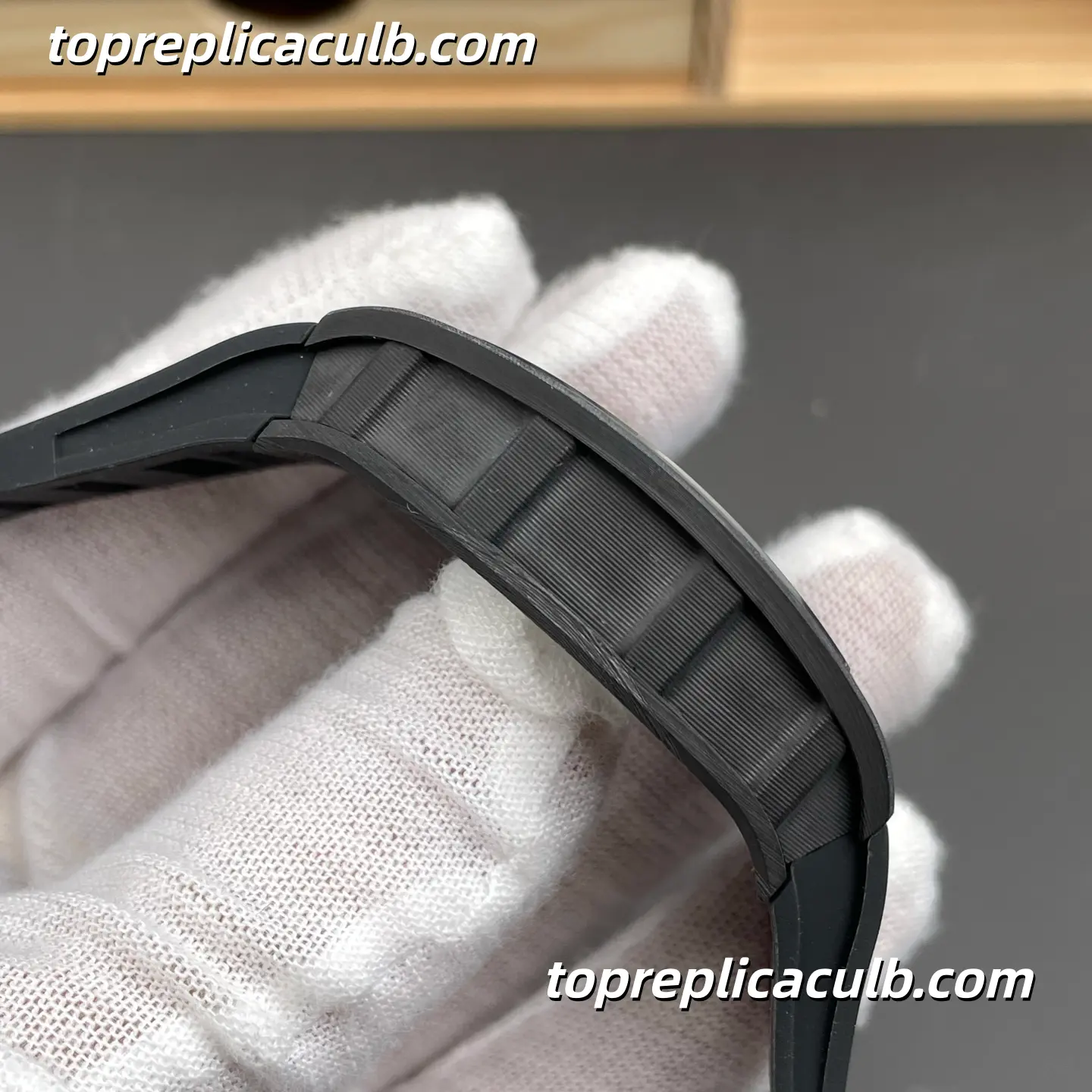 NEW Factory Richard Mille RM055 Carbon Fiber Sky Blue Inner Bezel Black Strap 49.9x42.07mm Super Clone Watch RMUL2 Integrated Custom Skeleton Movement - Image 7