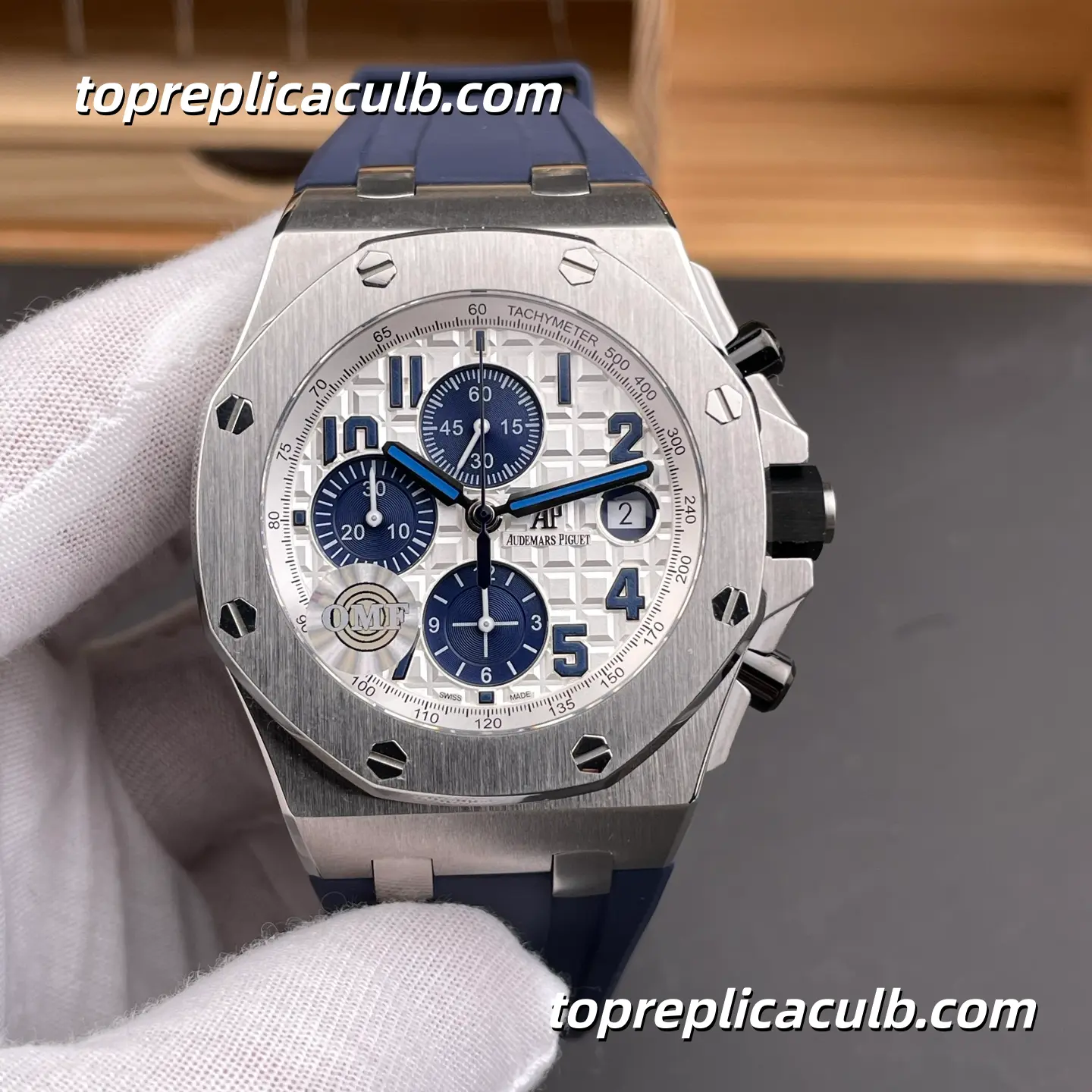 OMF Factory Audemars Piguet Royal Oak Offshore Chronograph 42MM 26170ST.OO.D305CR.01 White “Méga Tapisserie” Dial Stainless Steel Super Clone Watch