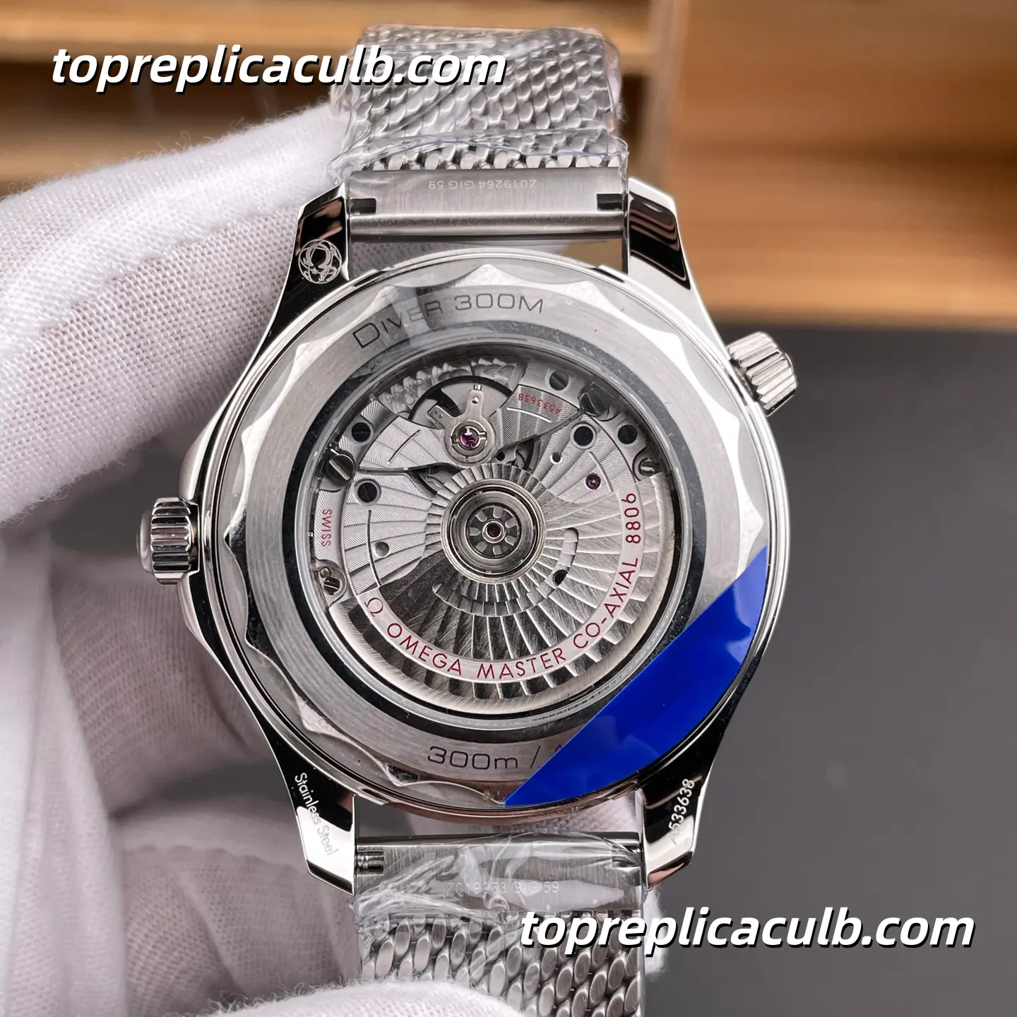 OR Factory Omega Seamaster Diver 300M Ref.210.30.42.20.01.010 42MM Black Wave Dial Mesh Bracelet 8806 Movement Super Clone Watch - Image 6
