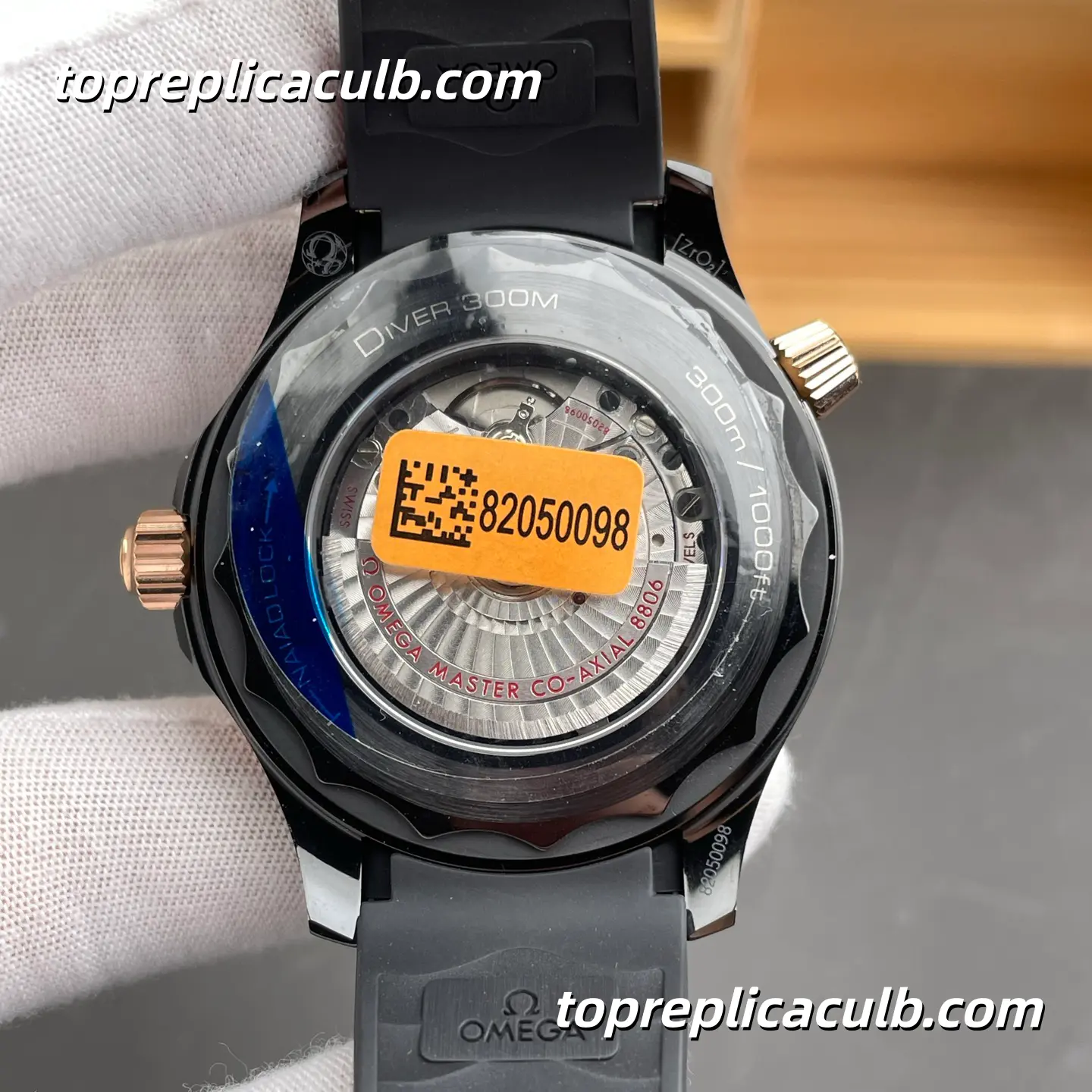 OR Factory Omega Seamaster Diver 300M Ref.210.62.44.20.01.001 43.5MM Black Dial Rose Gold Bezel Super Clone Watch with Black Rubber Strap 2824 Automatic Movement - Image 7