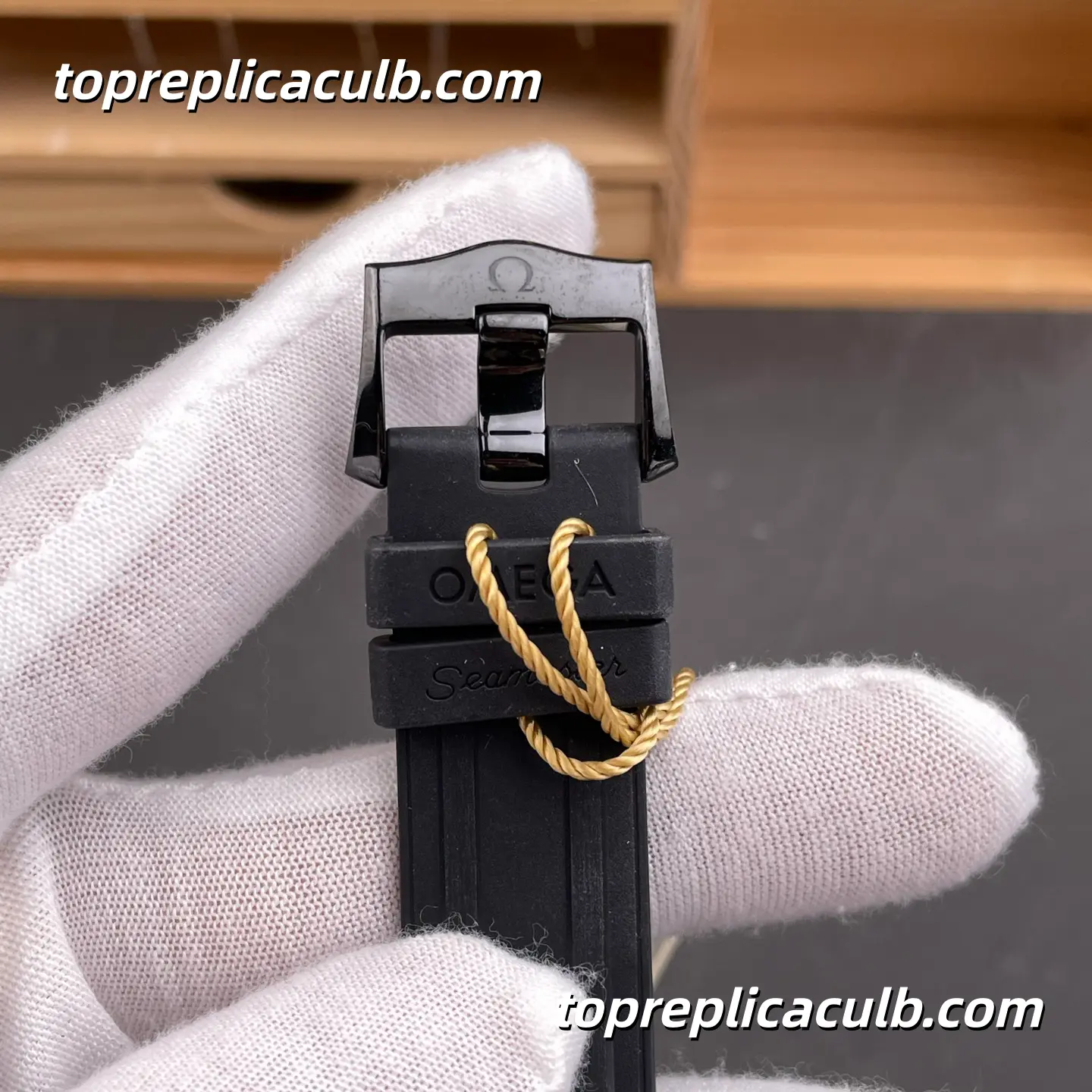 OR Factory Omega Seamaster Diver 300M Ref.210.62.44.20.01.001 43.5MM Black Dial Rose Gold Bezel Super Clone Watch with Black Rubber Strap 2824 Automatic Movement - Image 8