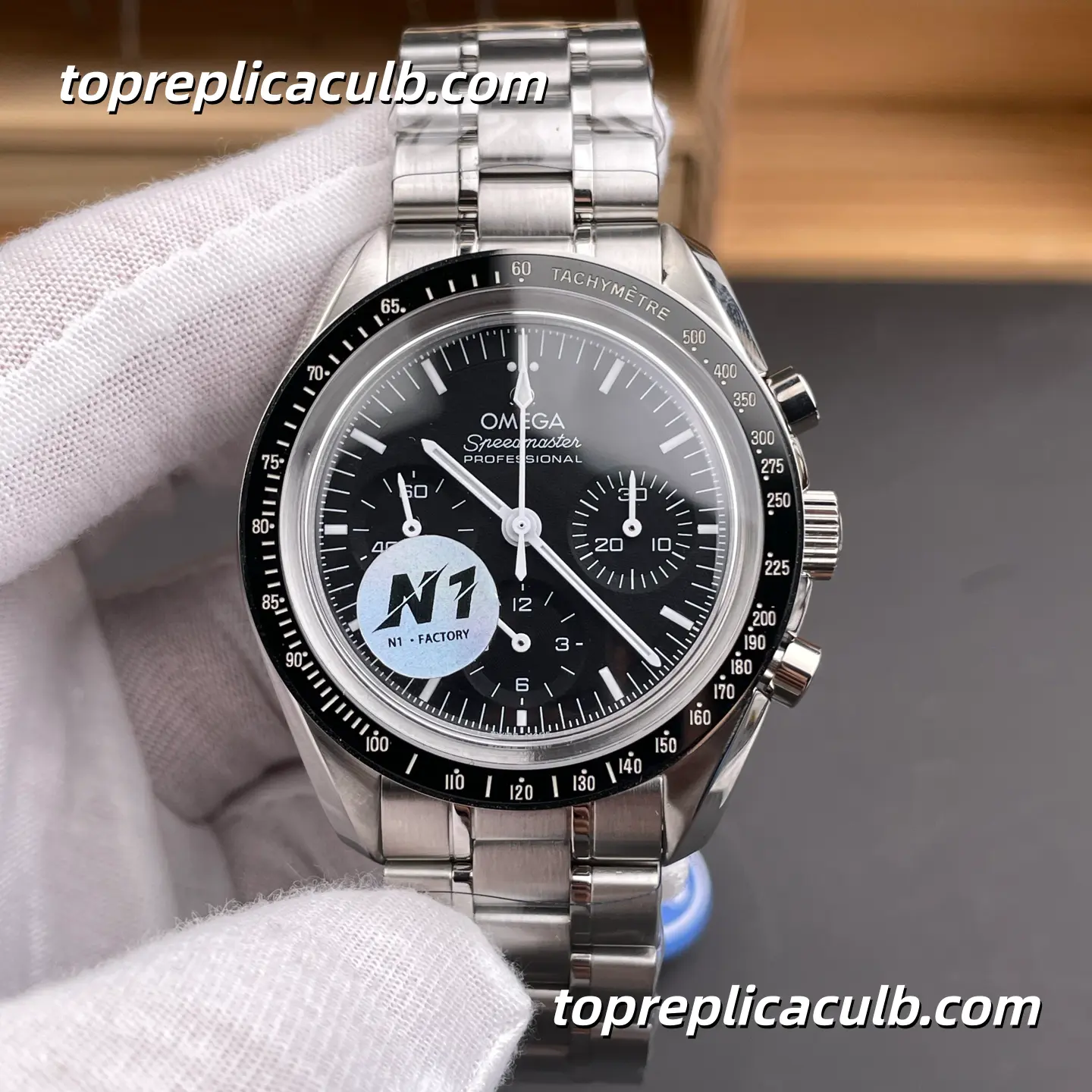 Omega Speedmaster Moonwatch “Black Sapphire” Ref.310.30.42.50.01.002 42MM Black Dial Black Bezel Stainless Steel Bracelet Super Clone Watch