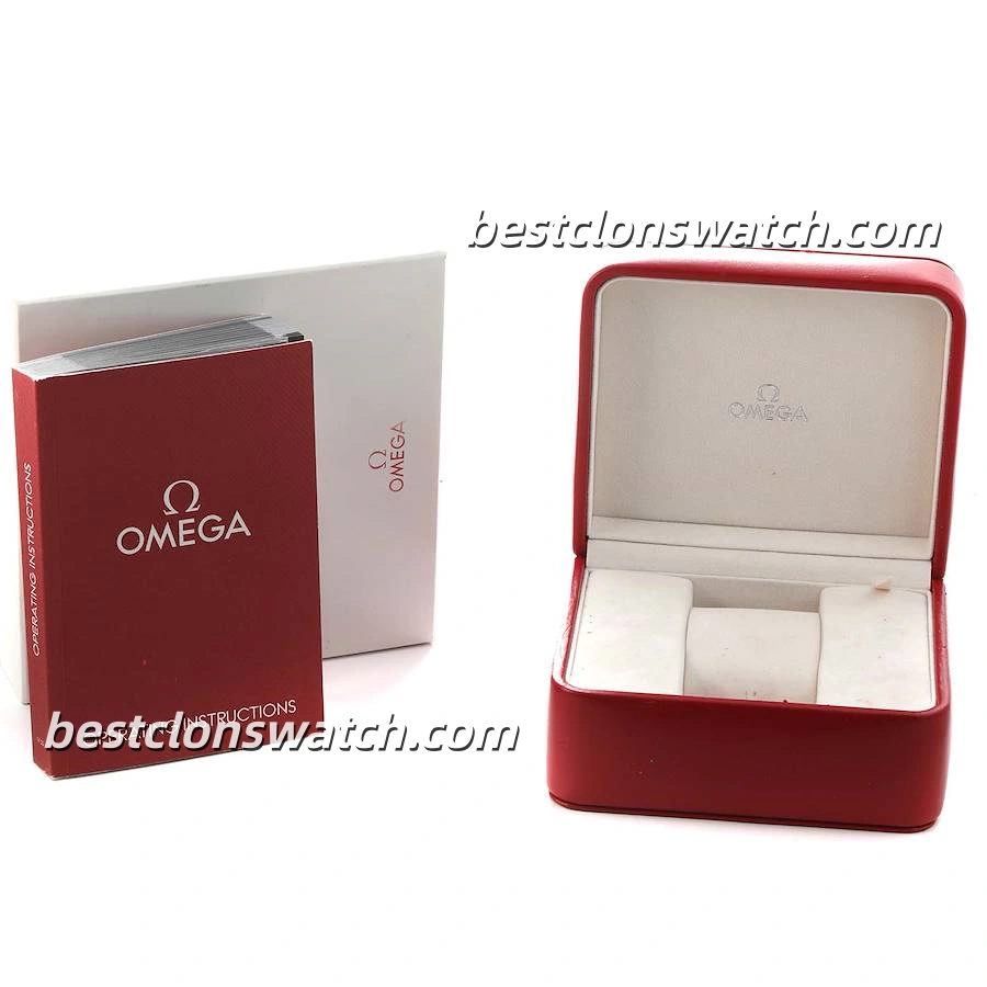 Omega Vintage Red Leather Watch Box Set with Operating Instructions and Warranty Booklet for Replica & Super Clone Watches