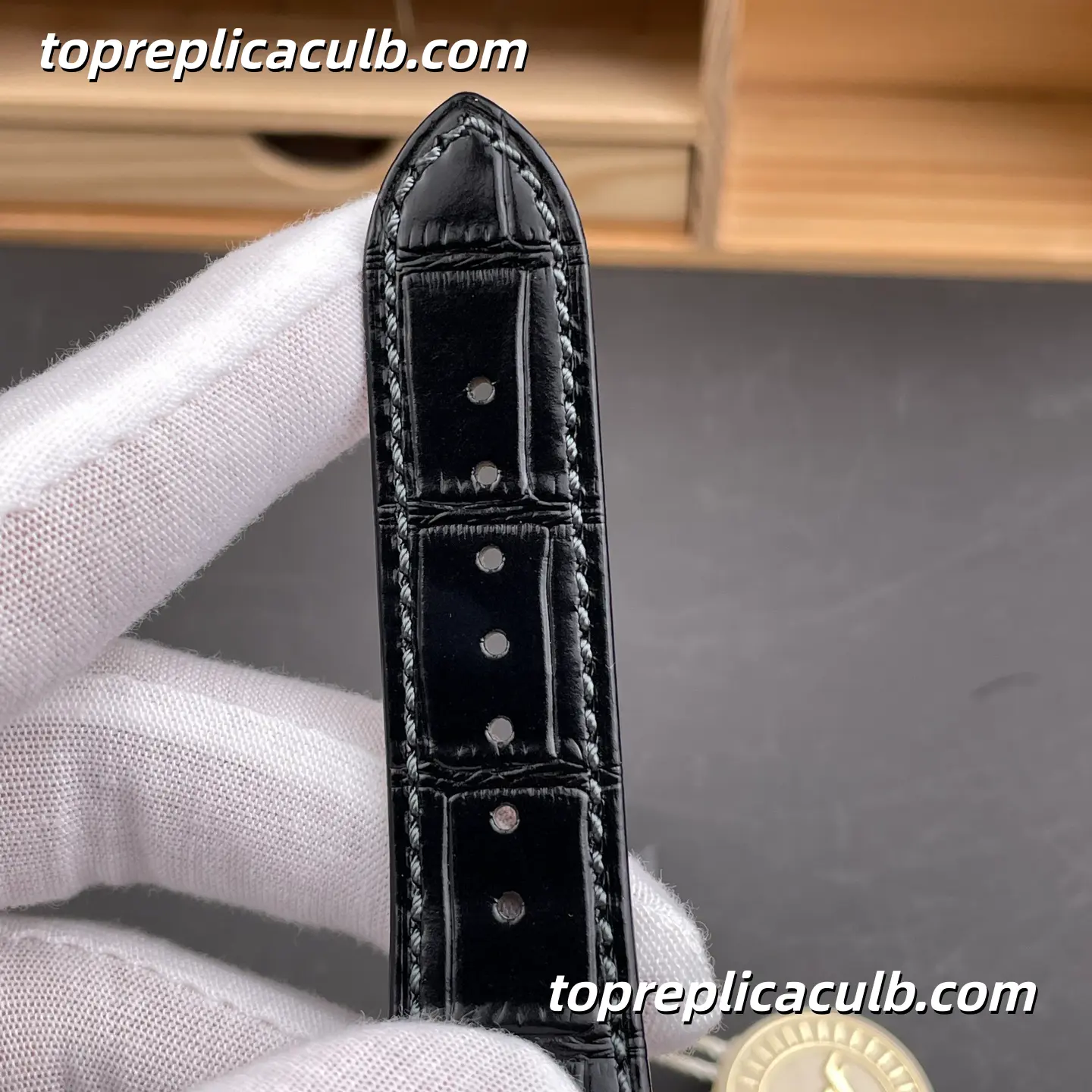 PPF Factory Patek Philippe Nautilus Series 5712G-001 Super Clone Watch 40mm Gray Dial Stainless Steel Case Black Leather Strap Automatic Moonphase Movement - Image 9