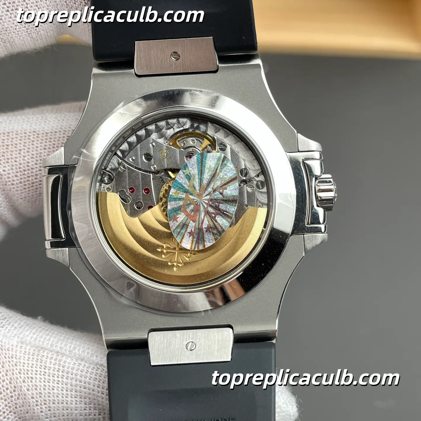 PPF Factory Patek Philippe Nautilus Series 5726A-001 Super Clone Watch 40.5mm Black Gradient Dial Stainless Steel Case Black Rubber Strap Annual Calendar Moonphase Automatic Movement - Image 5