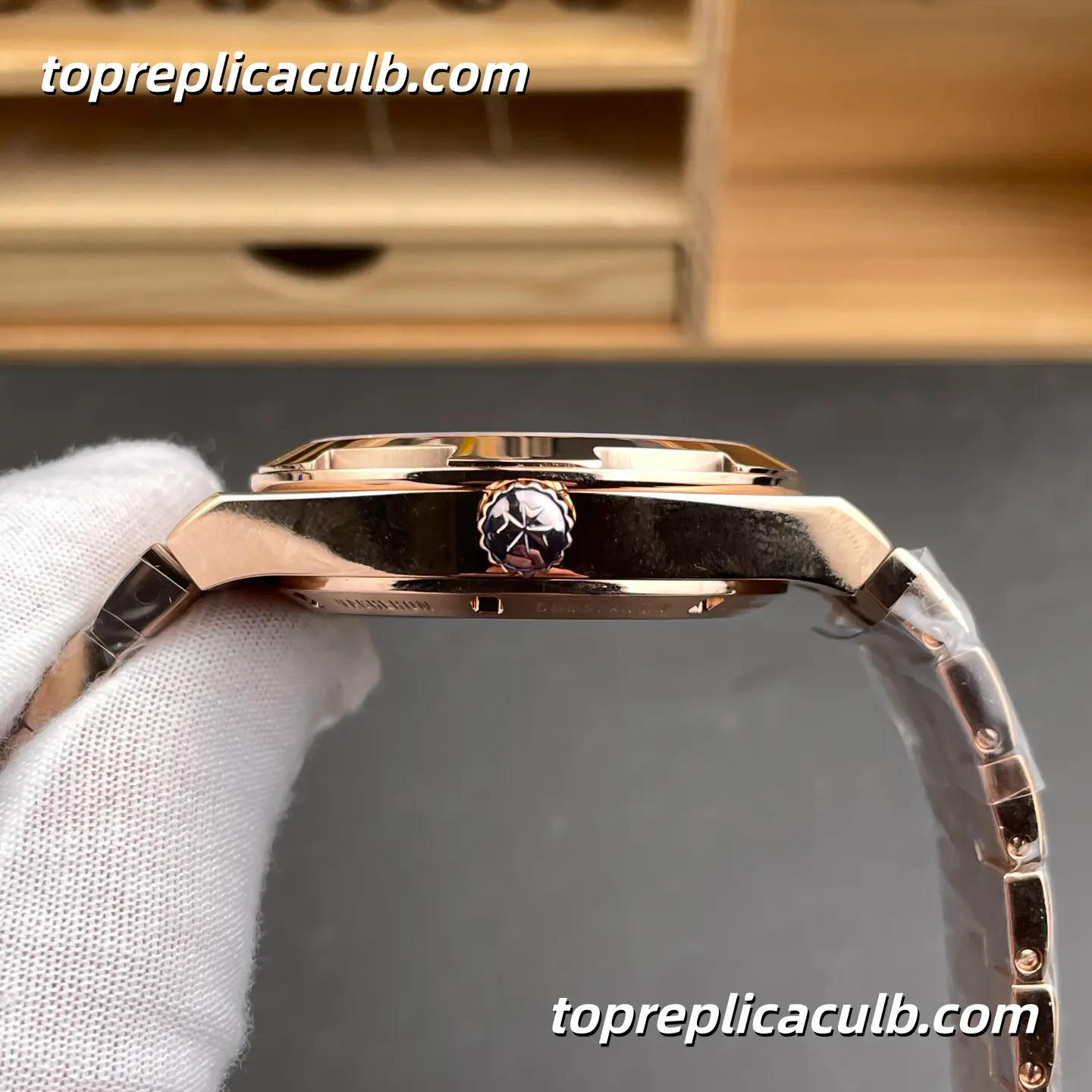 PPF Factory Vacheron Constantin Overseas 4500V/110R-B705 Super Clone Watch 41mm Rose Gold Blue Dial Integrated Bracelet 5100 Movement - Image 6