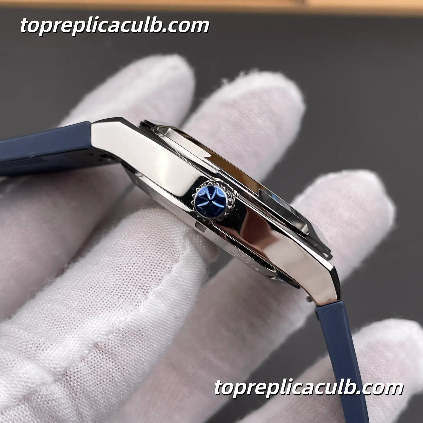 PPF Factory Vacheron Constantin Overseas 4500V/210A-B128 Super Clone Watch 41mm Stainless Steel Blue Dial Blue Rubber Strap 5100 Movement - Image 6