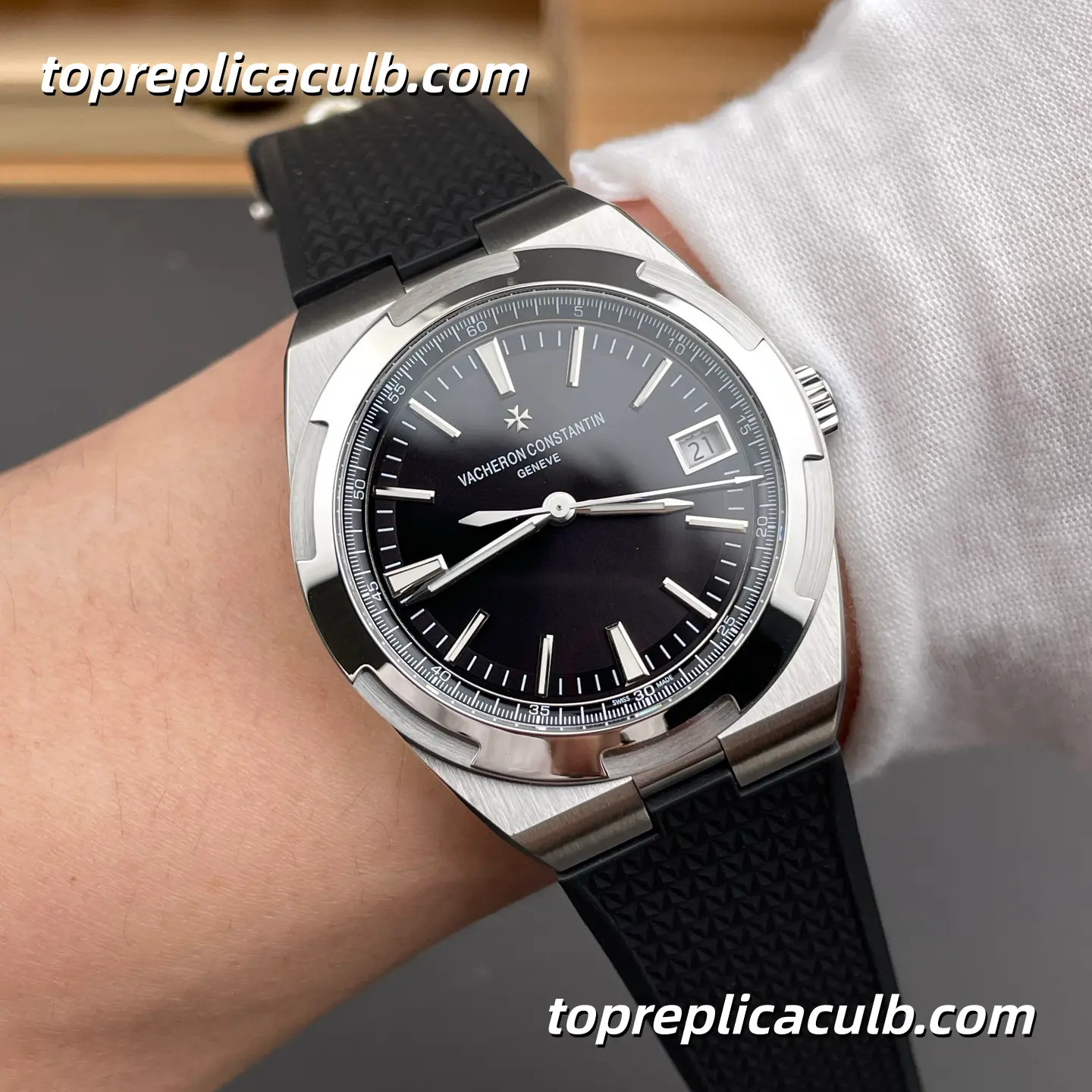 PPF Factory Vacheron Constantin Overseas 4500V/210A-B483 Super Clone Watch 41mm Stainless Steel Black Dial Black Rubber Strap 5100 Movement - Image 2