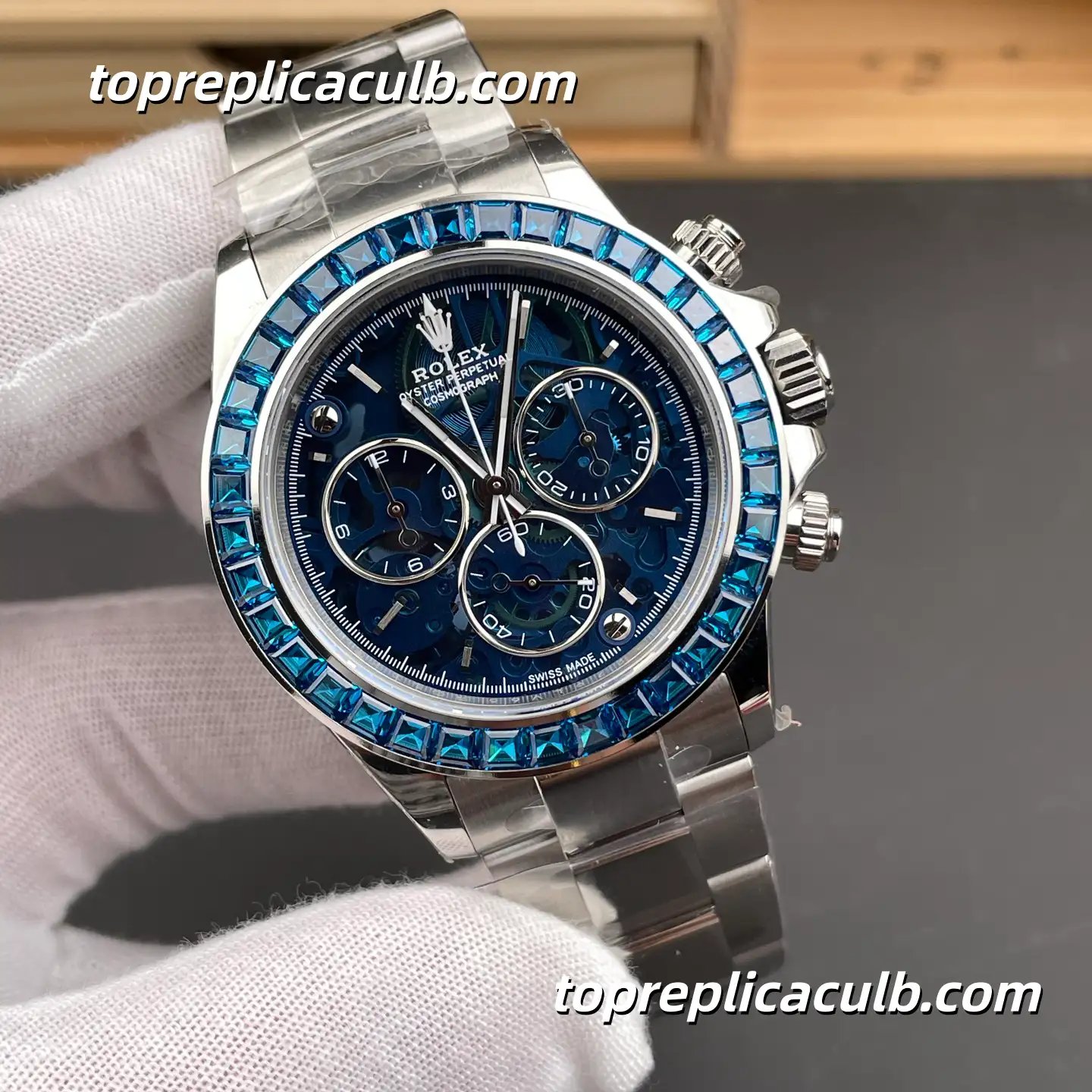 PPM Factory Rolex Daytona “CVD Diamond Custom” 40MM Diamond-Set Bezel & Dial Modified Edition Super Clone Watch with 4130 Movement - Image 4
