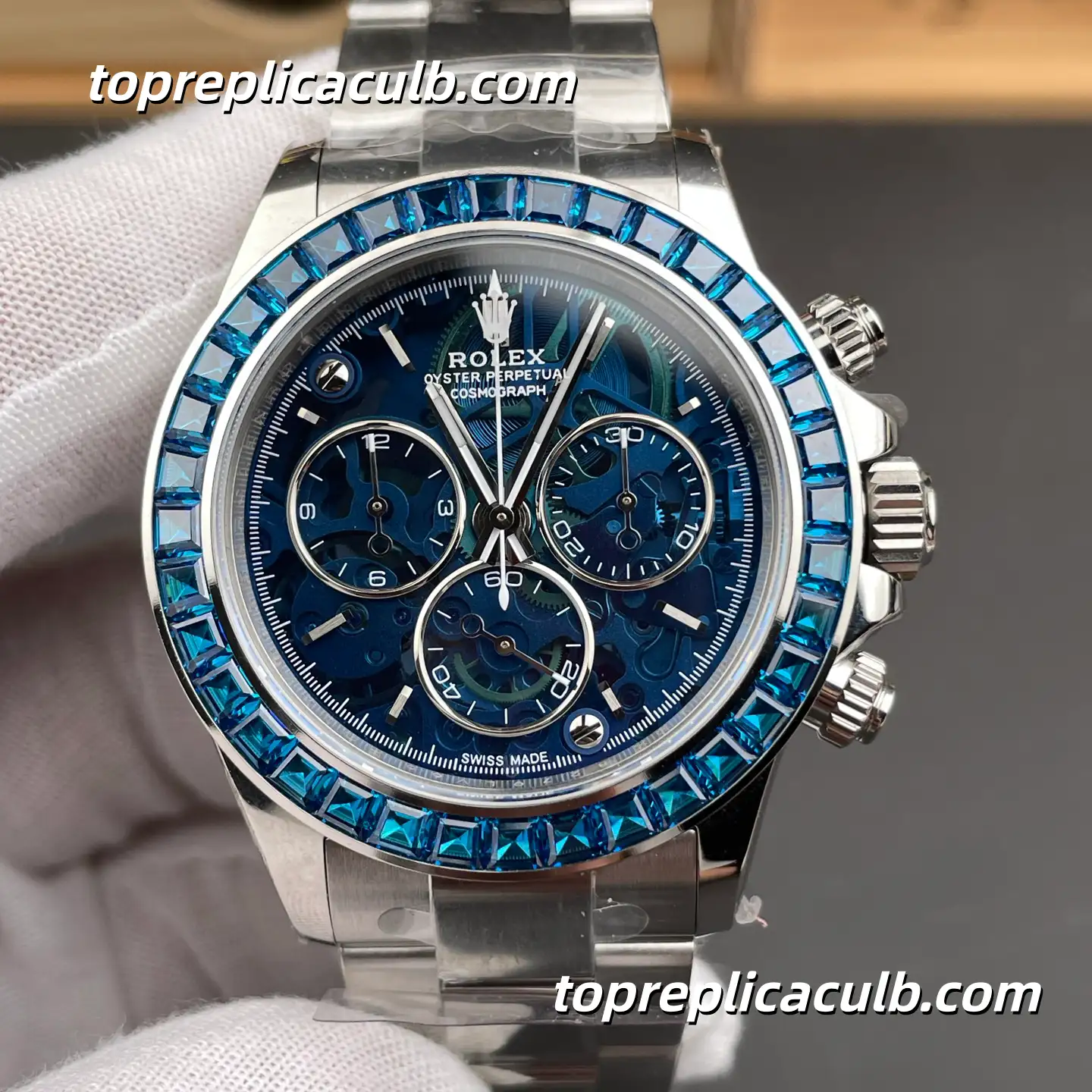 PPM Factory Rolex Daytona “CVD Diamond Custom” 40MM Diamond-Set Bezel & Dial Modified Edition Super Clone Watch with 4130 Movement - Image 3