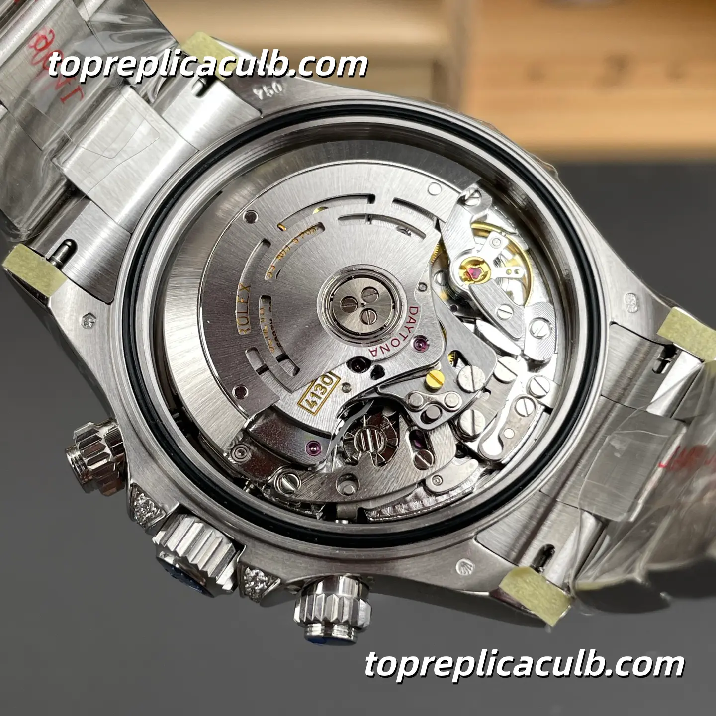 PPM Factory Rolex Daytona Custom Ruby Baguette Edition 40MM Black Dial Pink Ruby-Style Bezel Oyster Bracelet Super Clone Watch with 4130 Movement - Image 7