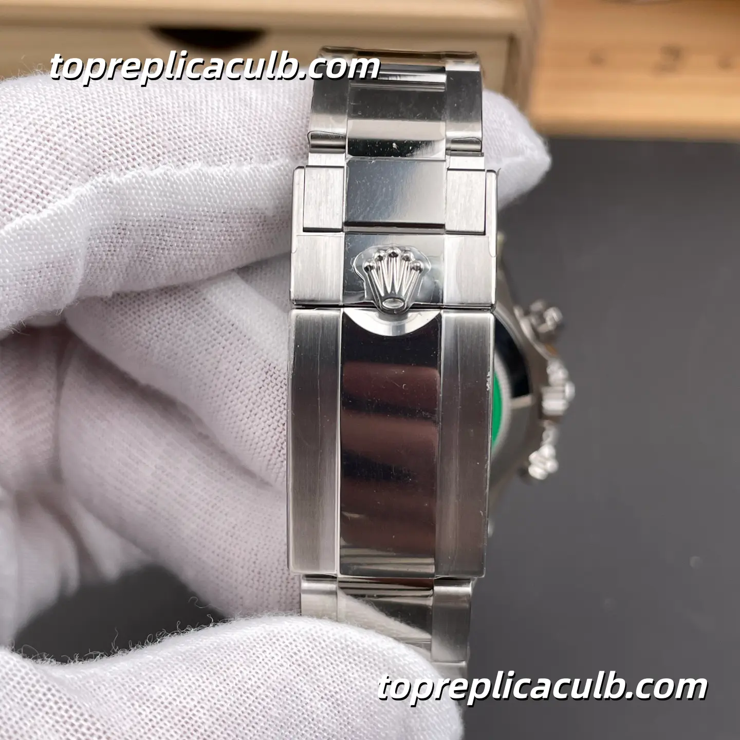 PPM Factory Rolex Daytona Custom Ruby Baguette Edition 40MM Black Dial Pink Ruby-Style Bezel Oyster Bracelet Super Clone Watch with 4130 Movement - Image 9