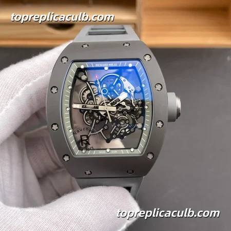 RF Factory Richard Mille RM055 “Full Grey” Bubba Watson Special Edition Carbonized Titanium Case 49.90x42.70mm Super Clone Watch