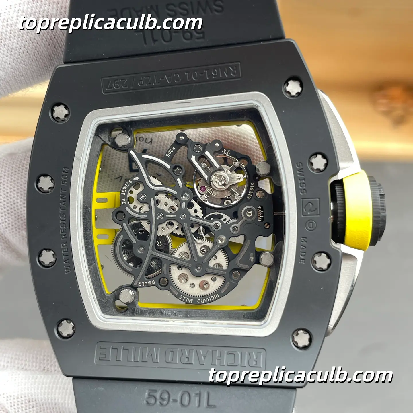 RF Factory Richard Mille RM61-01 Black Ceramic Green Racing Dial 51x42MM Vaucher Integrated Skeleton Movement Super Clone Watch - Image 5