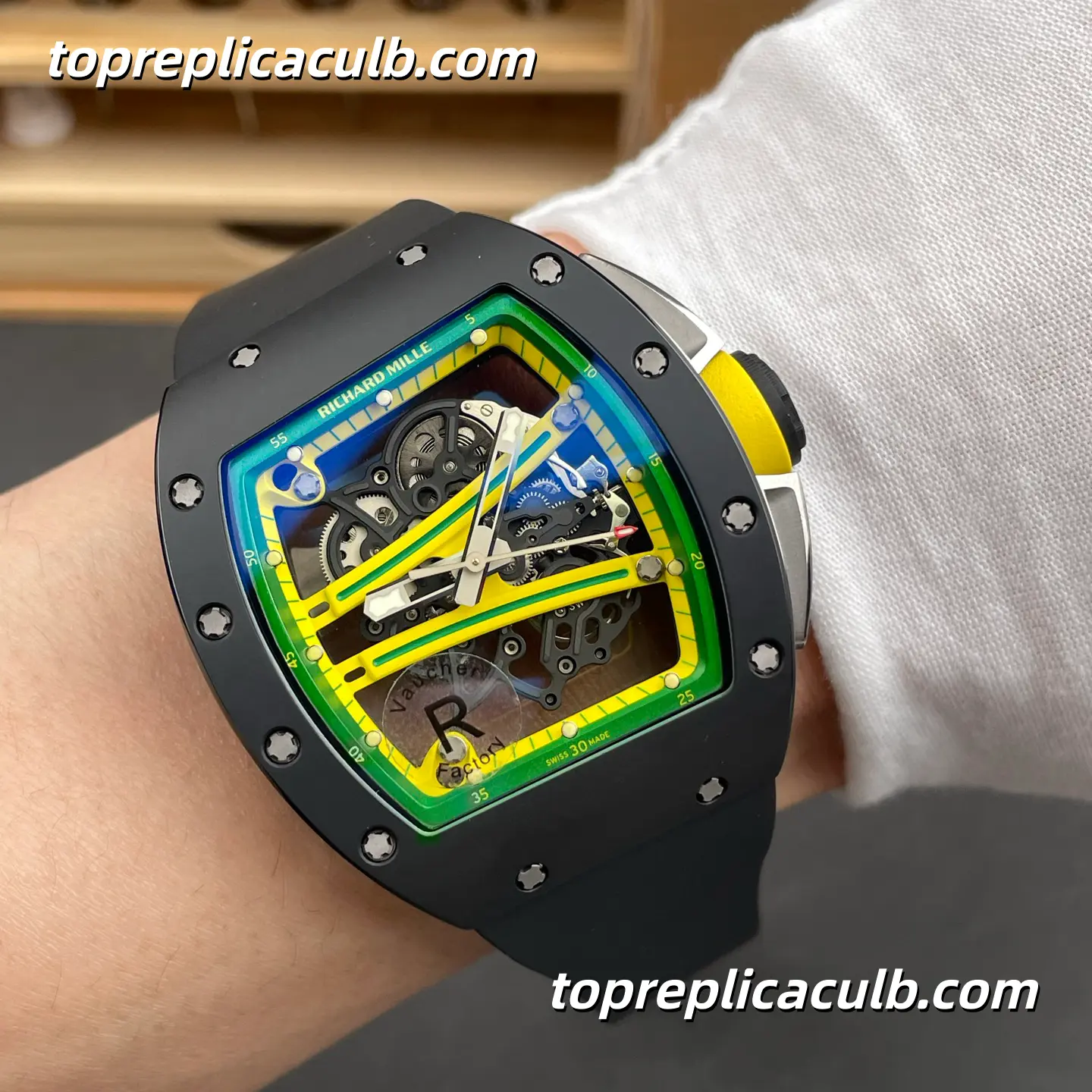 RF Factory Richard Mille RM61-01 Black Ceramic Green Racing Dial 51x42MM Vaucher Integrated Skeleton Movement Super Clone Watch - Image 2