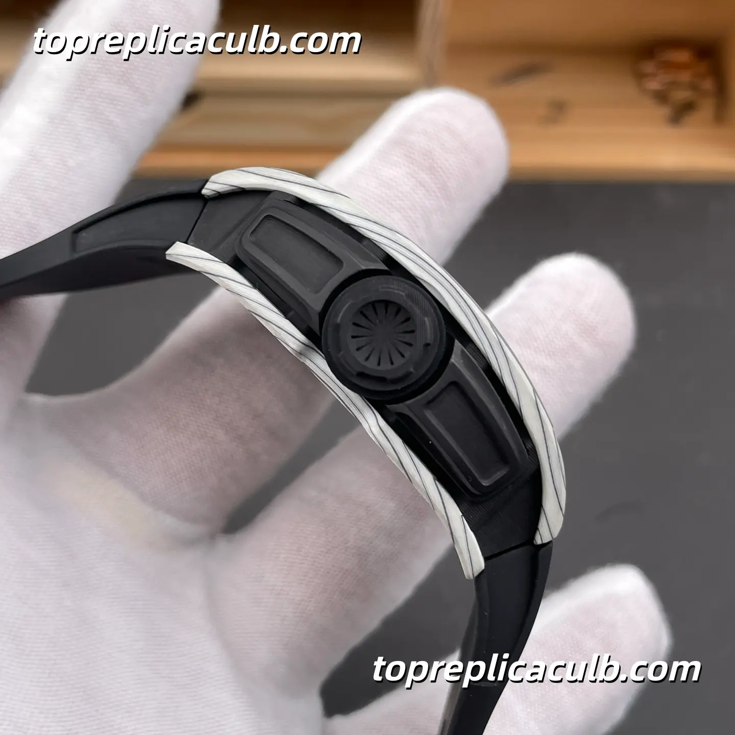RF Factory Richard Mille RM61-01 White Carbon Fiber Racing Dial 51x42MM Vaucher Integrated Skeleton Movement Super Clone Watch - Image 6