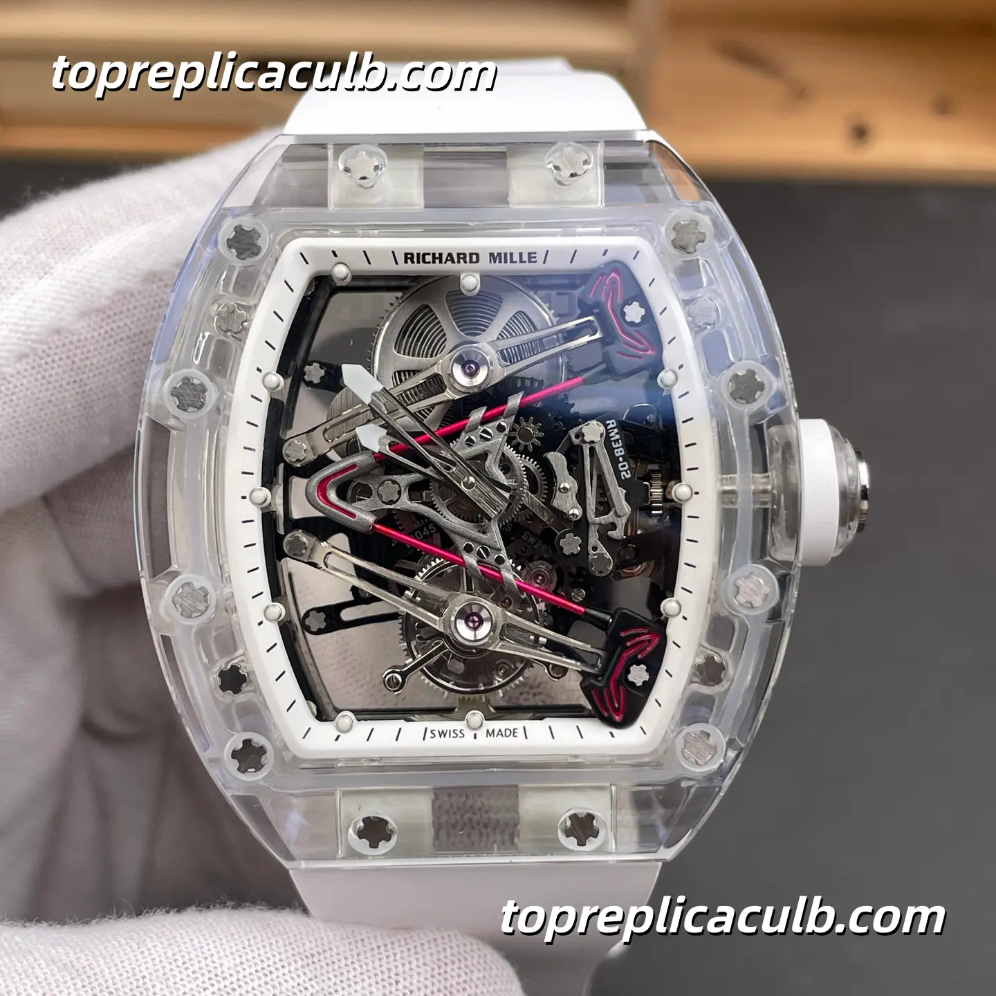 RM Factory Richard Mille RM38-02 Transparent Sapphire Case Tourbillon 43.7x50MM Super Clone Watch - Image 3