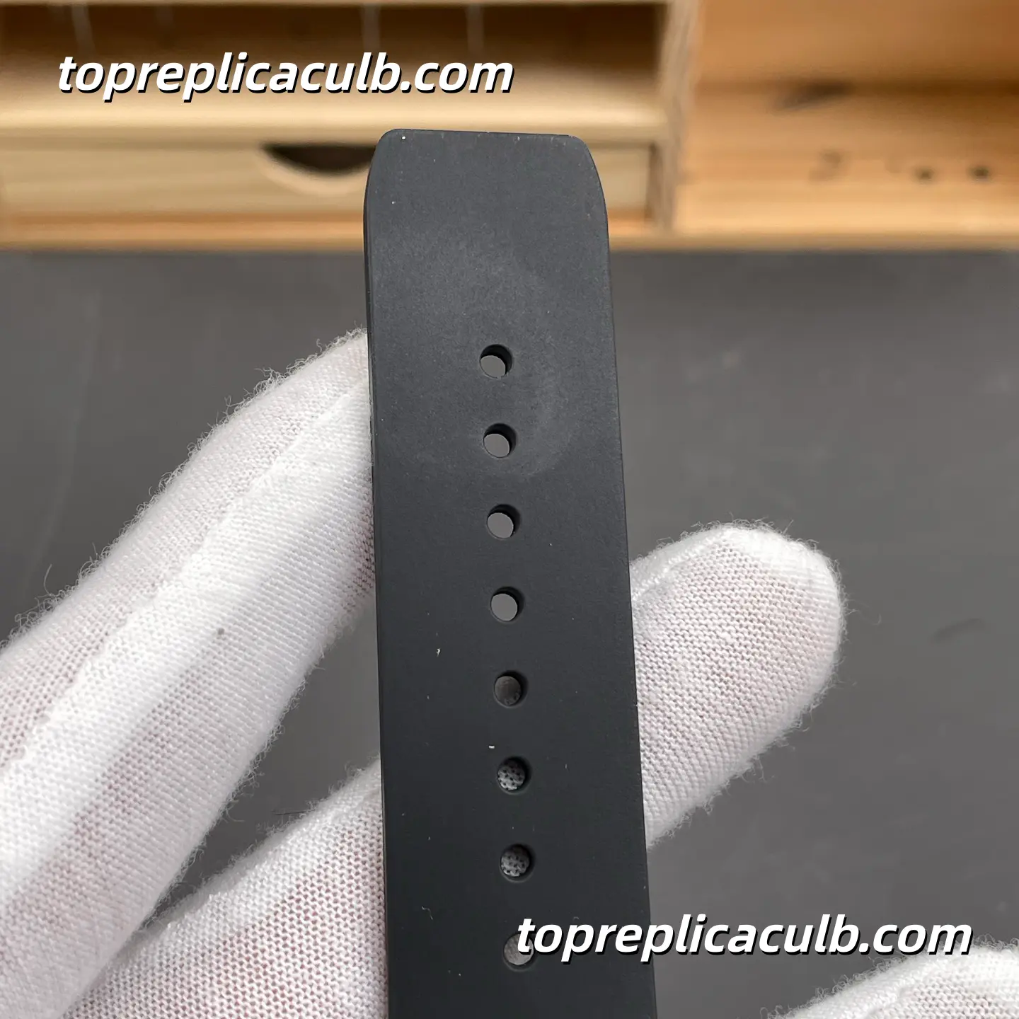 Richard Mille RM 35-03 Rafael Nadal Automatic Winding 50MM Carbon TPT Skeleton Dial Super Clone Watch with Black Rubber Strap and Butterfly Rotor Sport Automatic Movement - Image 9