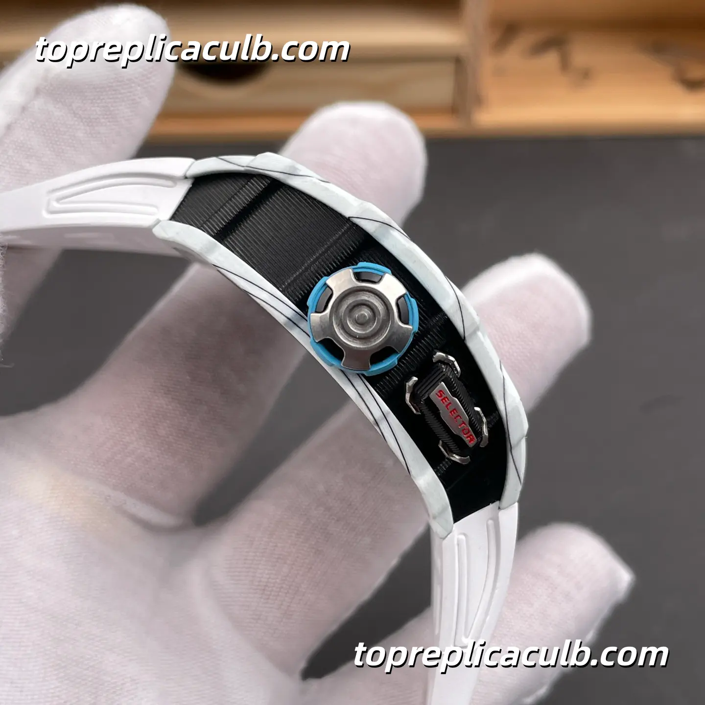 Richard Mille RM35-03 White Carbon Fiber Skeleton Dial 50x43.2mm Super Clone Watch With Integrated RMAL2 Butterfly Rotor Movement - Image 6