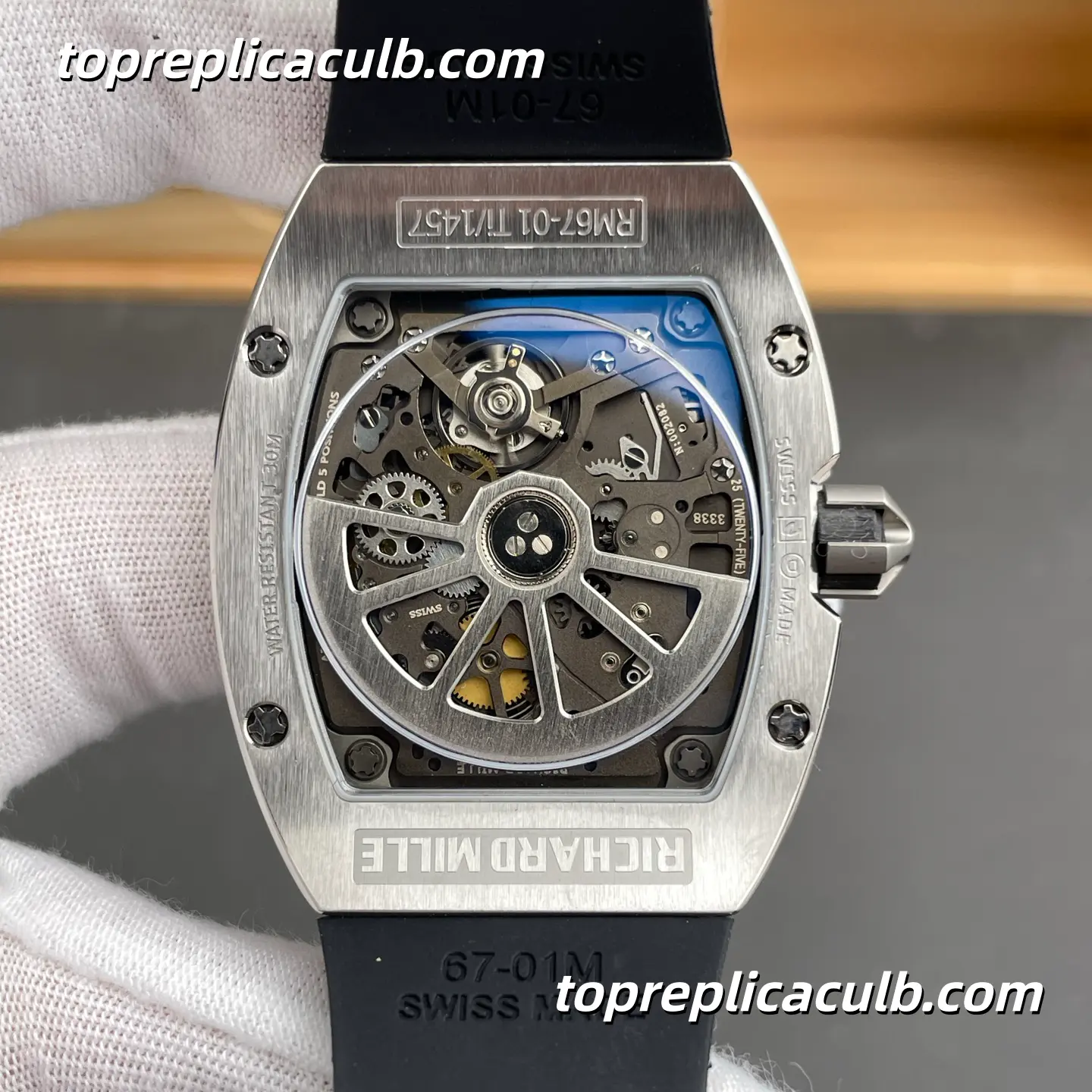 Richard Mille RM67-01 Titanium Case 48MM 9.5MM Thick Custom Integrated CRMA6 Movement Latest Version Super Clone Watch - Image 5