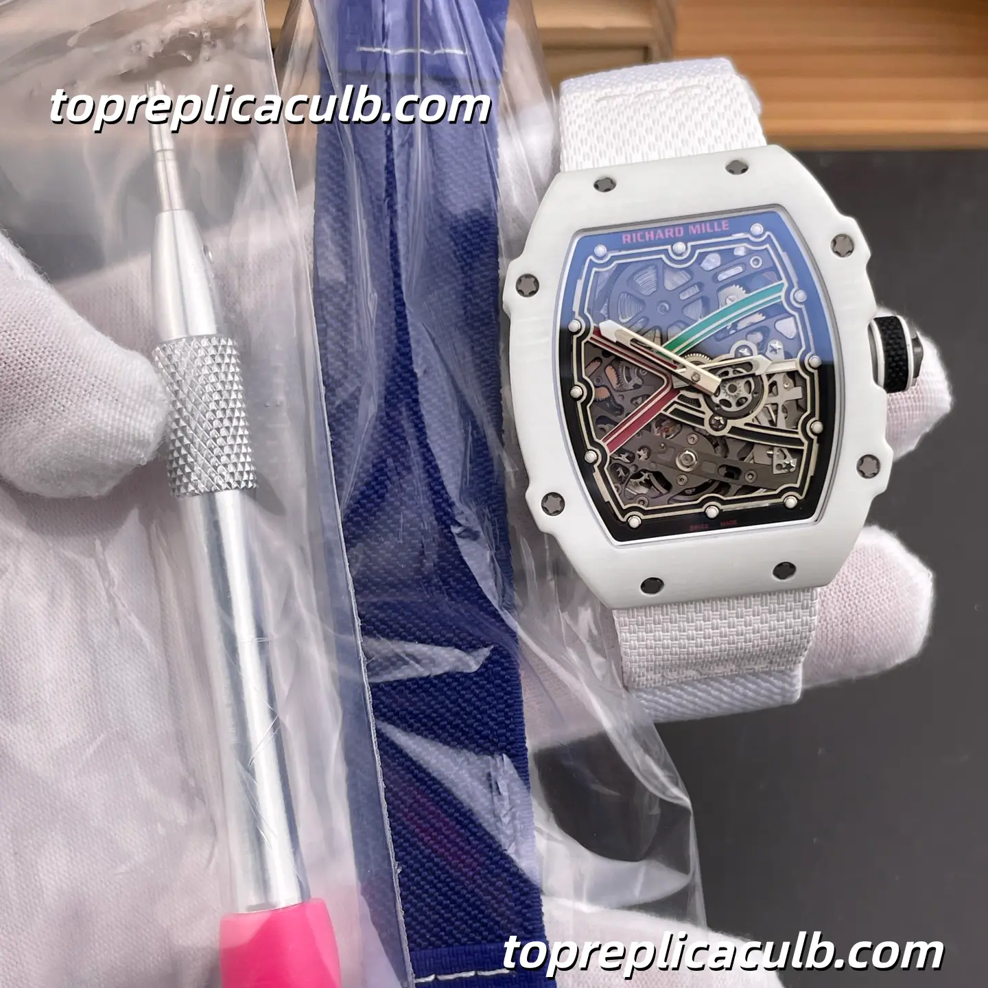 Richard Mille RM67-02 UAE Edition White Carbon 47x7.9MM CRMA7 Movement Super Clone Watch - Image 5