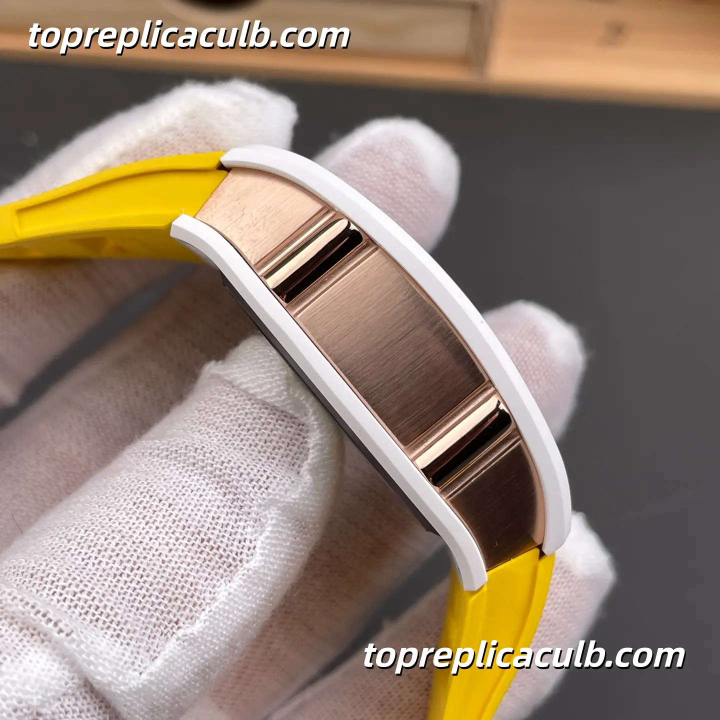 Richard Mille RM88 Smiley Tourbillon White Ceramic Yellow Strap 48x39.7MM Super Clone Watch - Image 7