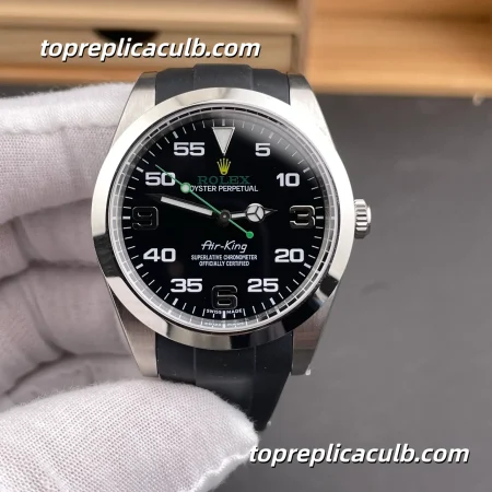 Rolex Air-King 40MM 126900-0001 Black Dial Oysterflex Rubber Strap Super Clone Watch