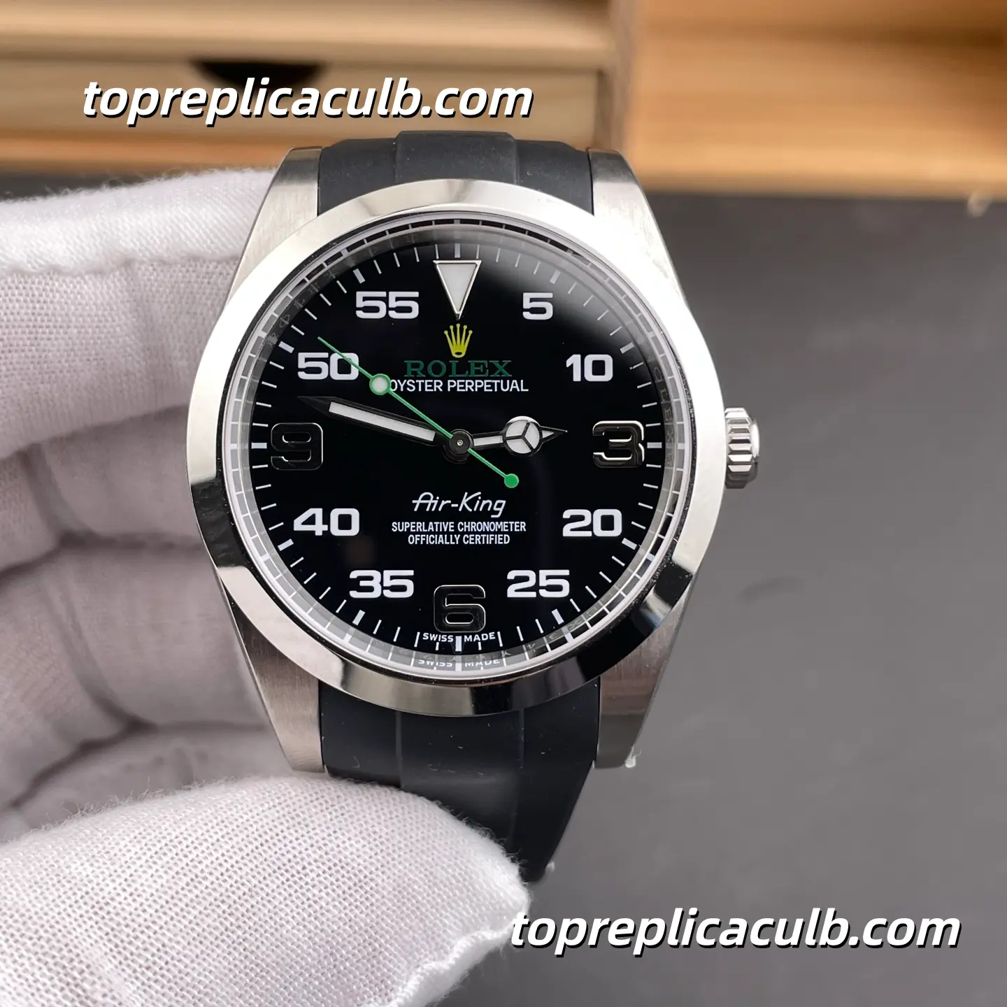 Rolex Air-King 40MM 126900-0001 Black Dial Oysterflex Rubber Strap Super Clone Watch